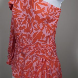 VERONICA BEARD Women's Poppy Vida Printed One Shoulder Top Blouse Sz 6 ($375)