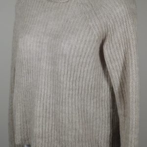 TALULA BY ANTHROPOLOGIE Women's Beige Ribed Wool Blend Pullover Boxy Turtleneck Sweater Sz XS