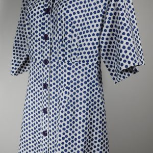 SEA NEW YORK Women's Blue White Polka Dot Short Sleeved A-Line Shirt Dress Sz 8 ($350)