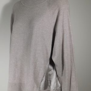 CLUB MONACO Women's Tan Wool Cashmere Contrasting Silk Back Long Sleeve Sweater Sz S/P