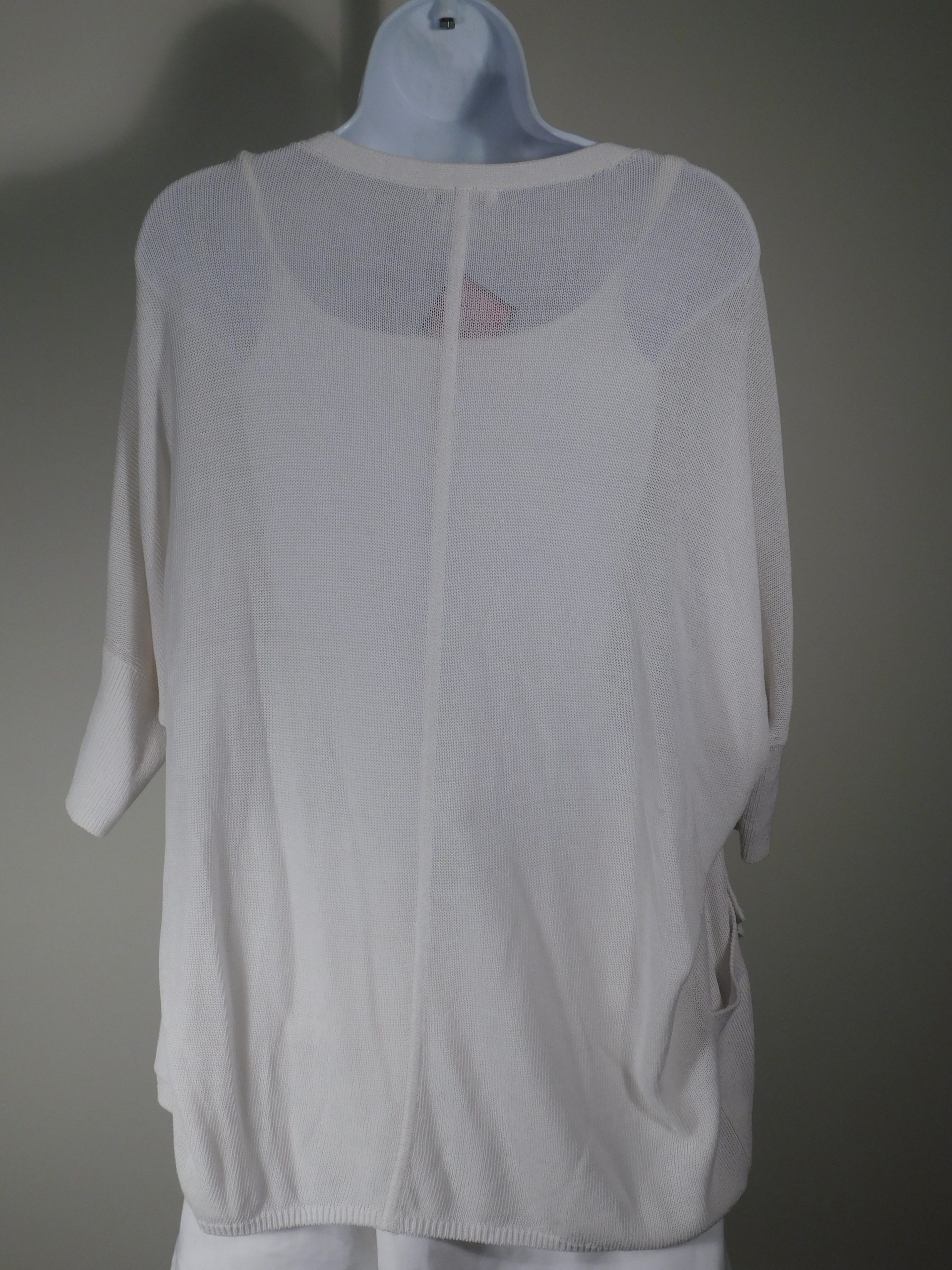 CLUB MONACO Women's Ivory Short Sleeve Thin Knit Cardigan Sweater Sz XS/P - Image 4