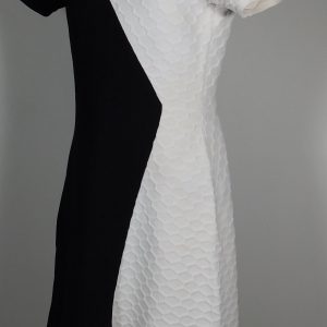 SHOSHANNA Women's Black White Desdemona Colorblock Short Sleeve Knit Sheath Dress Sz S ($415)