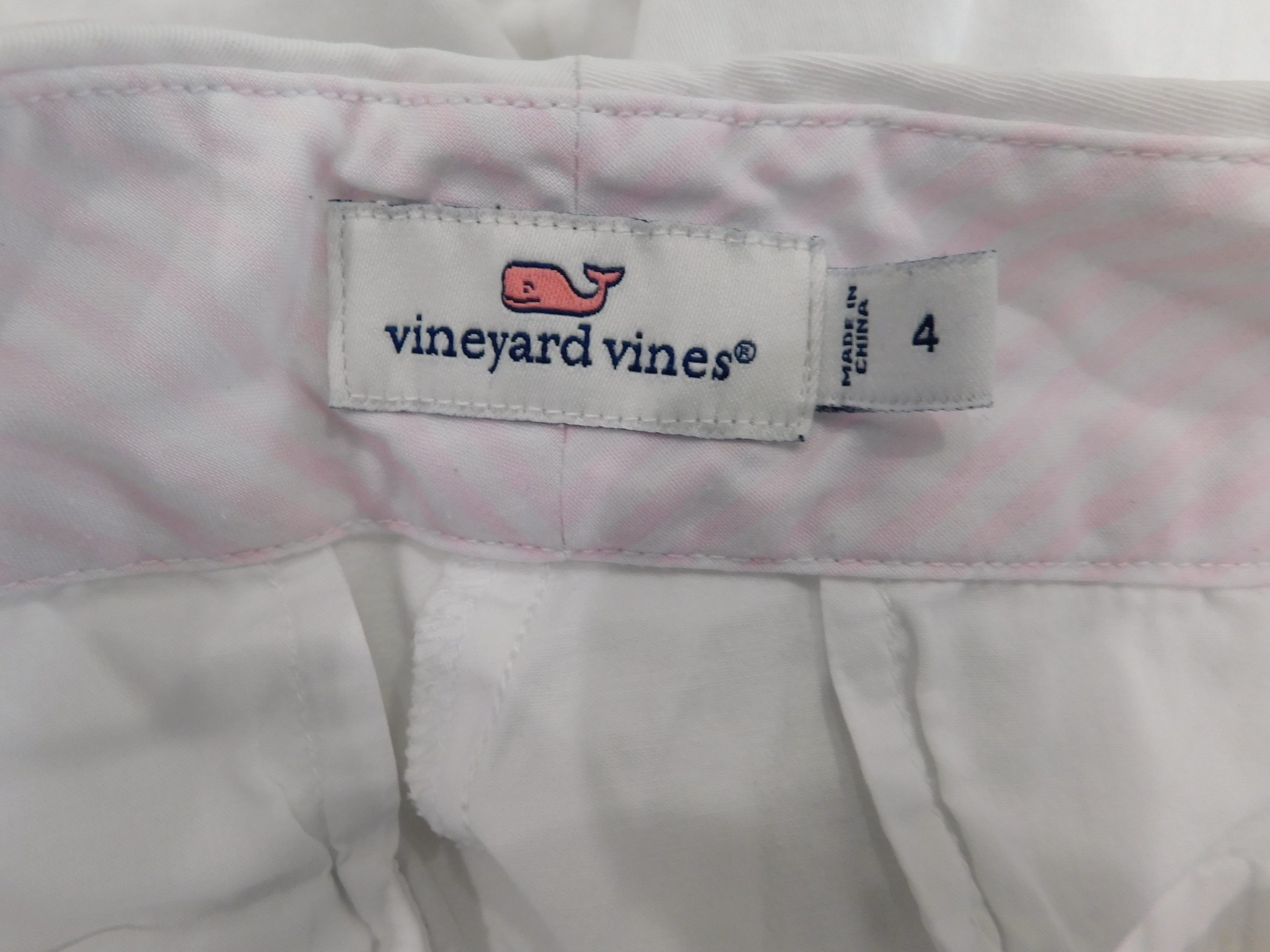 VINEYARD VINES Women's White Flat Front Cotton Stretch Classic Short Sz 4 - Image 8