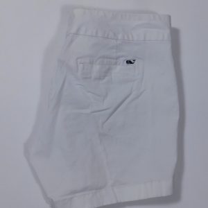 VINEYARD VINES Women's White Flat Front Cotton Stretch Classic Short Sz 4
