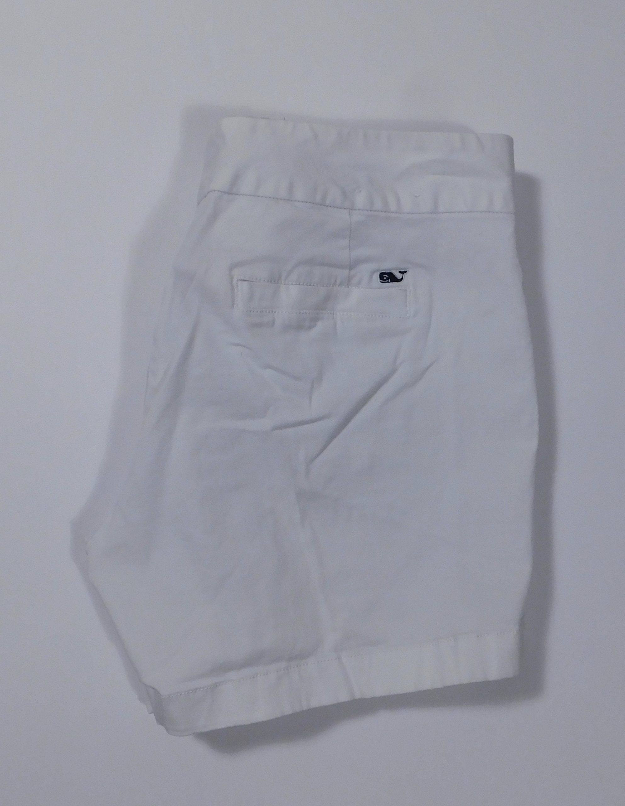 VINEYARD VINES Women's White Flat Front Cotton Stretch Classic Short Sz 4