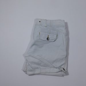 HEI HEI Women's Off White Flat Front Rolled Cuff Soft Chino Short Sz 6
