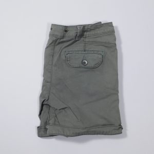 HEI HEI Women's Army Green Flat Front Rolled Cuff Soft Chino Short Sz 6