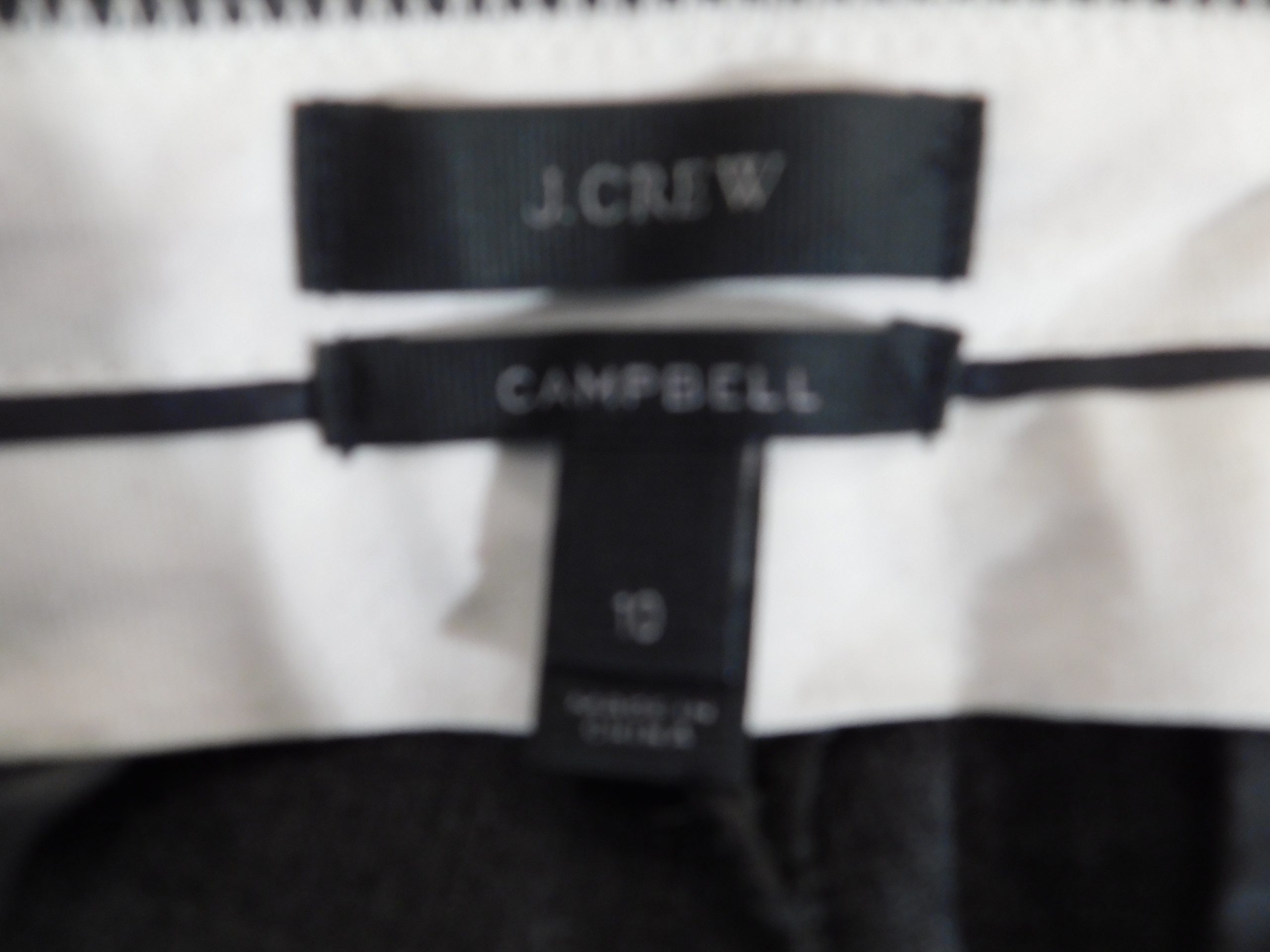 J CREW Women's Charcoal Gray Wool Stretch Flat Front Campbell Faux Leather Trim Tuxedo Pant Sz 10 - Image 8