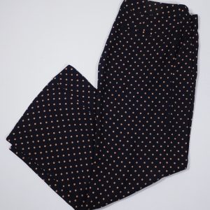 BANANA REPUBLIC Women's Navy Blue & Orange Polka Dot  Wide Leg Pant Sz 12