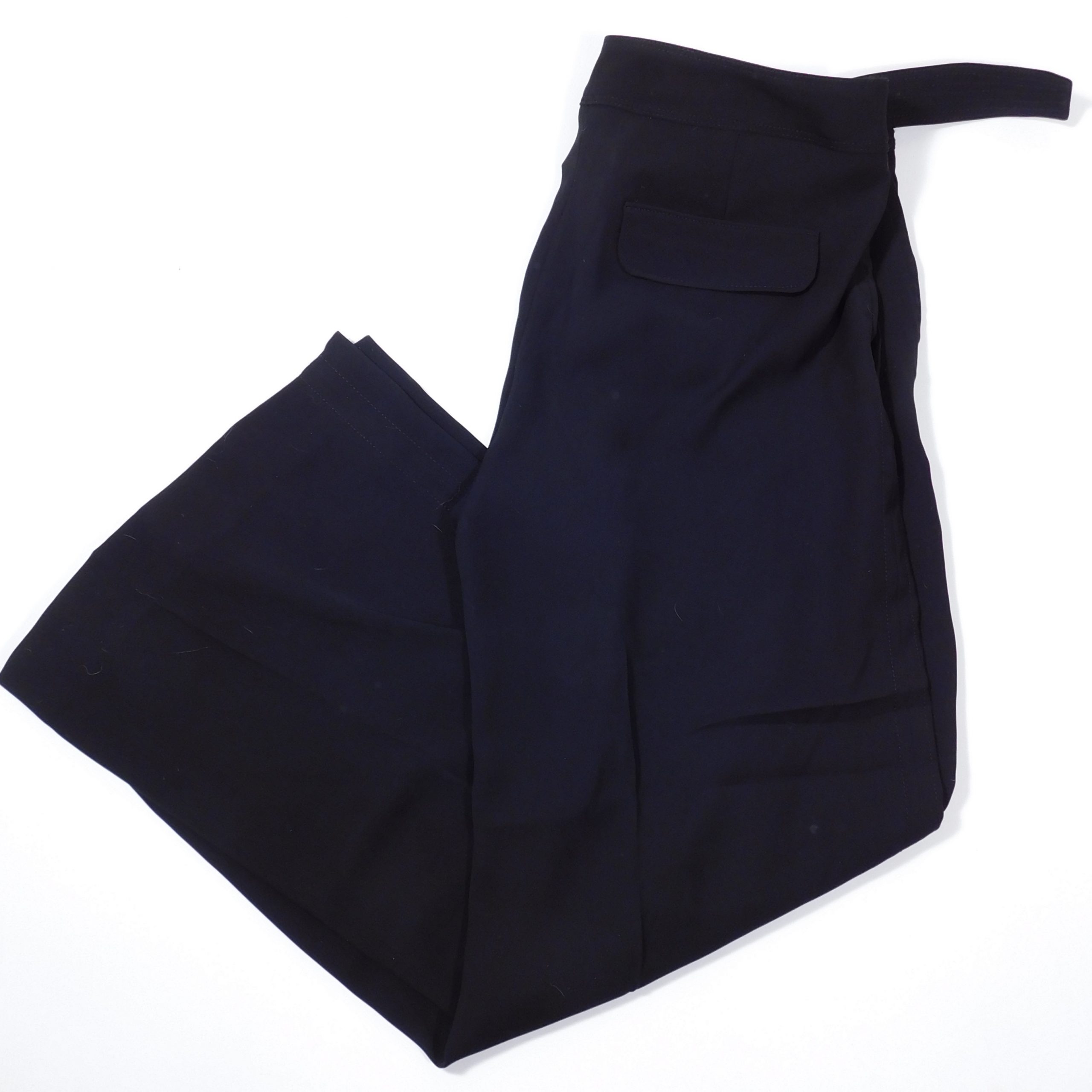 BANANA REPUBLIC Women's Black Wide Leg Self Belt Pant Sz 12