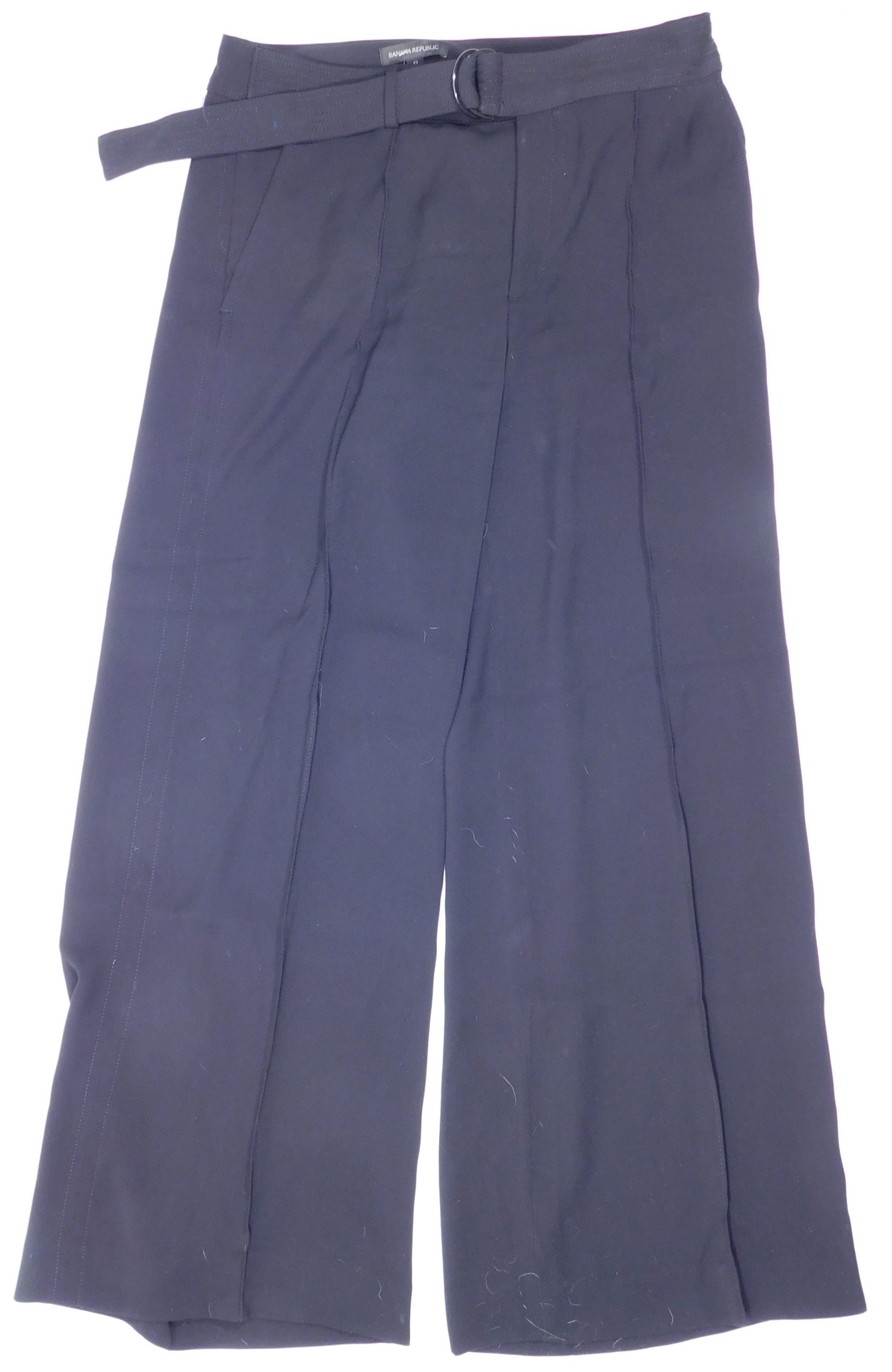 BANANA REPUBLIC Women's Black Wide Leg Self Belt Pant Sz 12 - Image 2