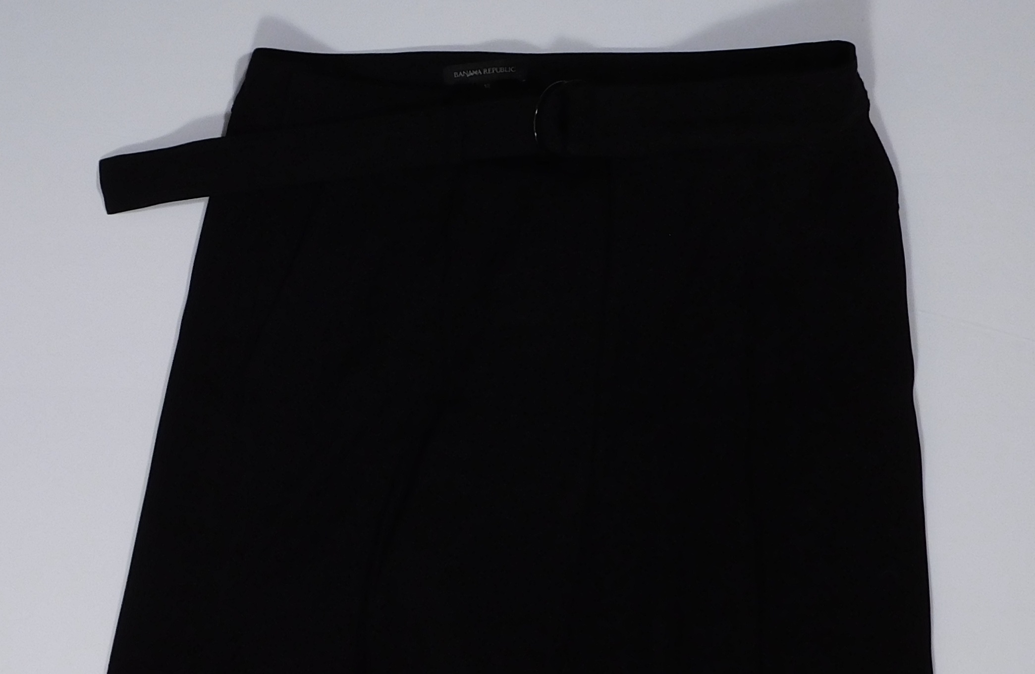 BANANA REPUBLIC Women's Black Wide Leg Self Belt Pant Sz 12 - Image 4
