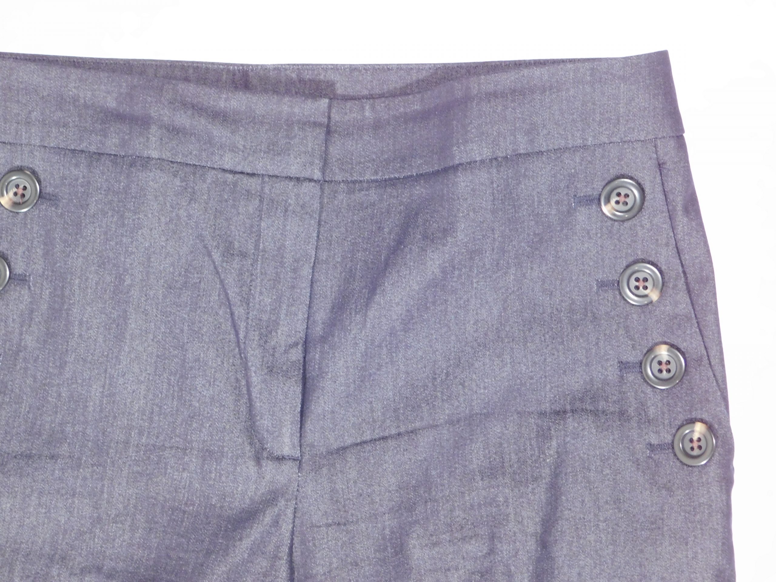 ANN TAYLOR Women's Dark Denim Cotton Stretch Flat Front Sailor Pant Sz 8 - Image 5