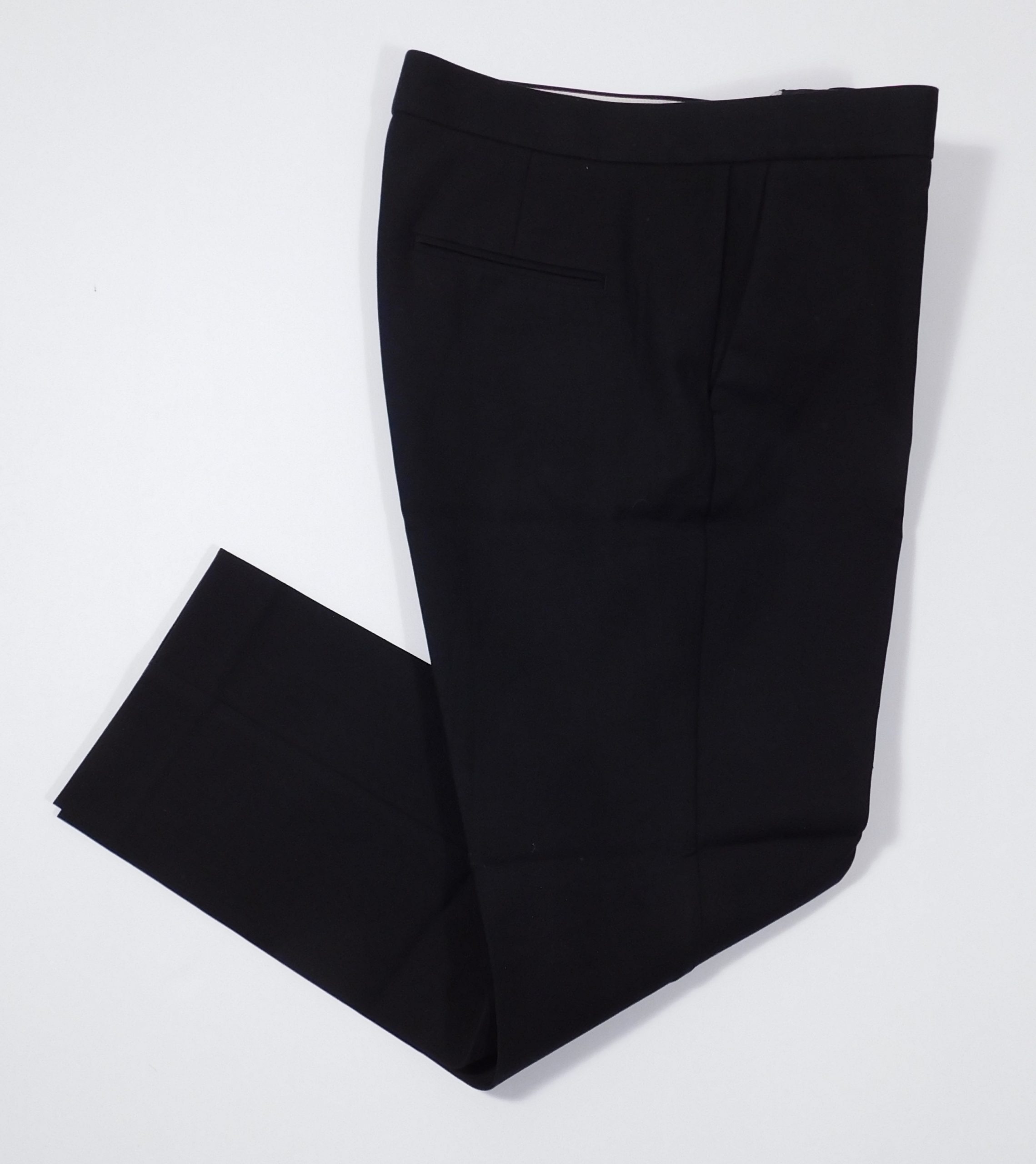 ANN TAYLOR Women's Black Cotton Stretch Flat Front Pant Sz 8