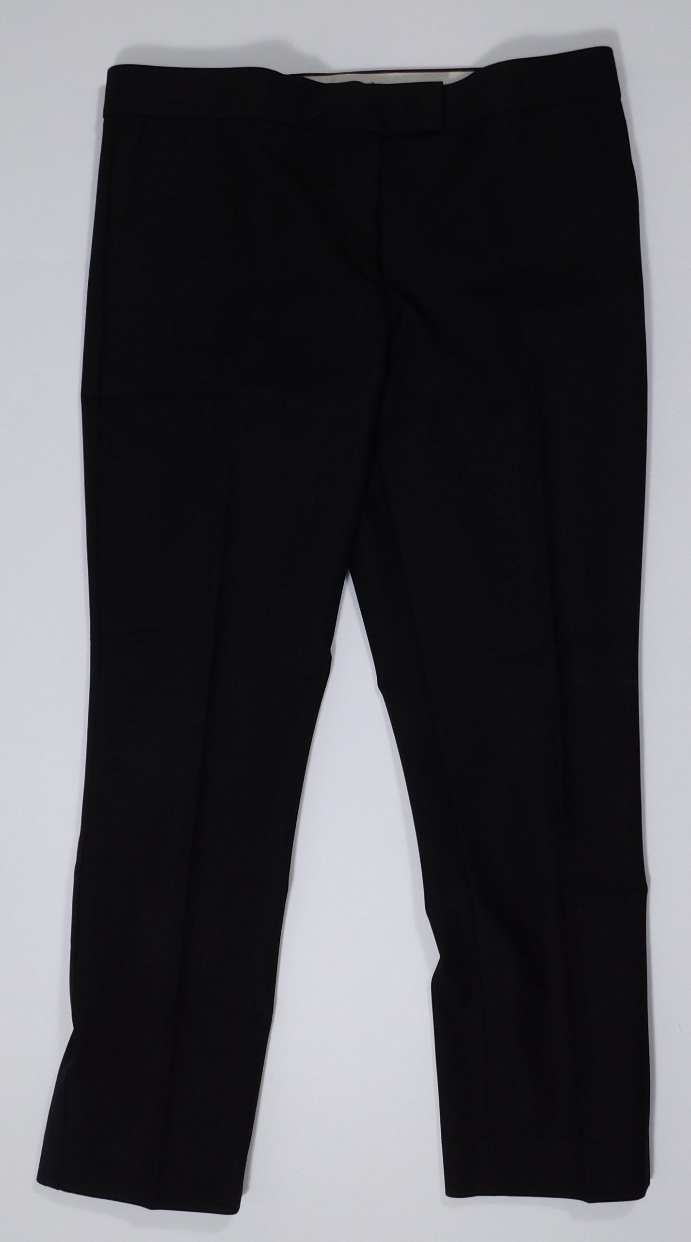 ANN TAYLOR Women's Black Cotton Stretch Flat Front Pant Sz 8 - Image 3