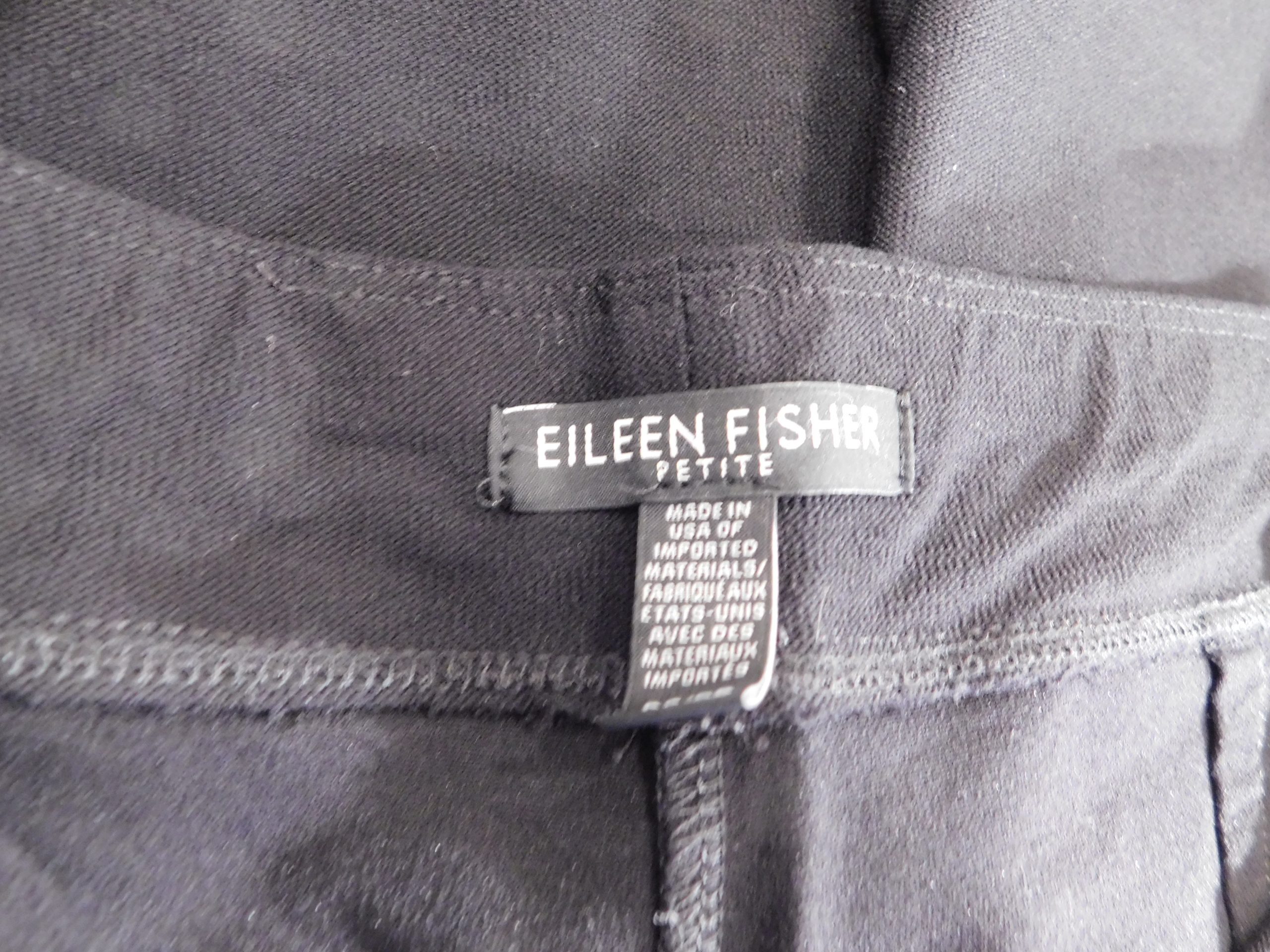 EILEEN FISHER PETITE Women's Black Knit Flat Front Pull On Pant Sz PS/PP ($138) - Image 7