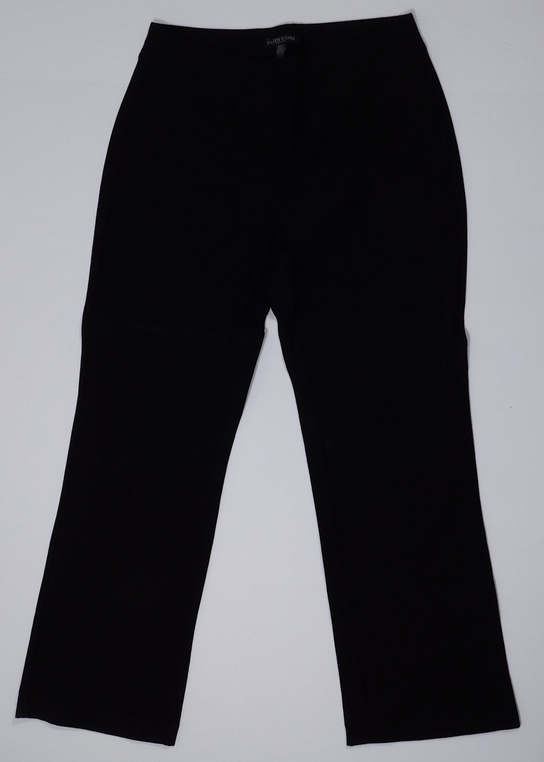 EILEEN FISHER PETITE Women's Black Knit Flat Front Pull On Pant Sz PS/PP ($138) - Image 3