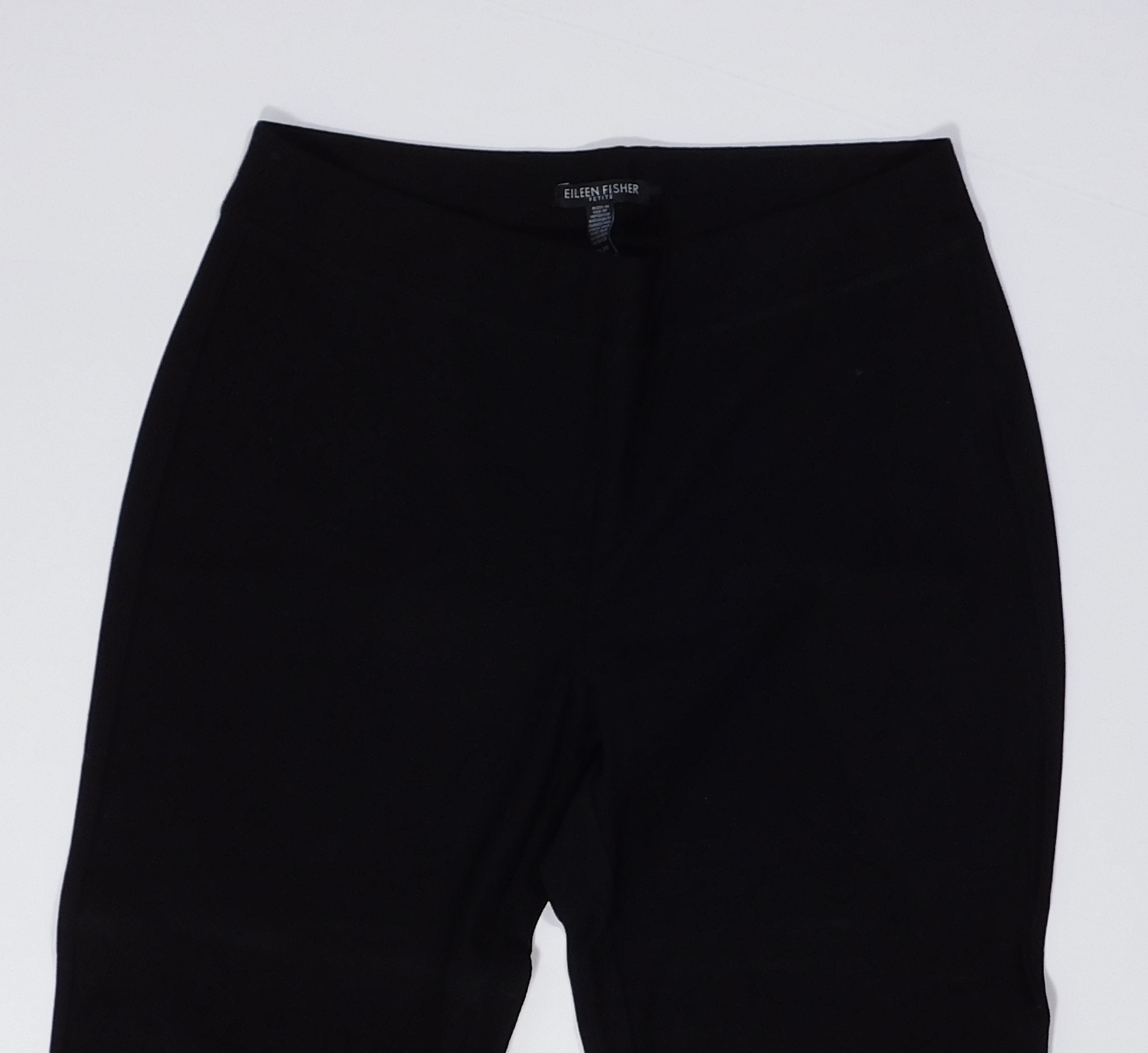 EILEEN FISHER PETITE Women's Black Knit Flat Front Pull On Pant Sz PS/PP ($138) - Image 4