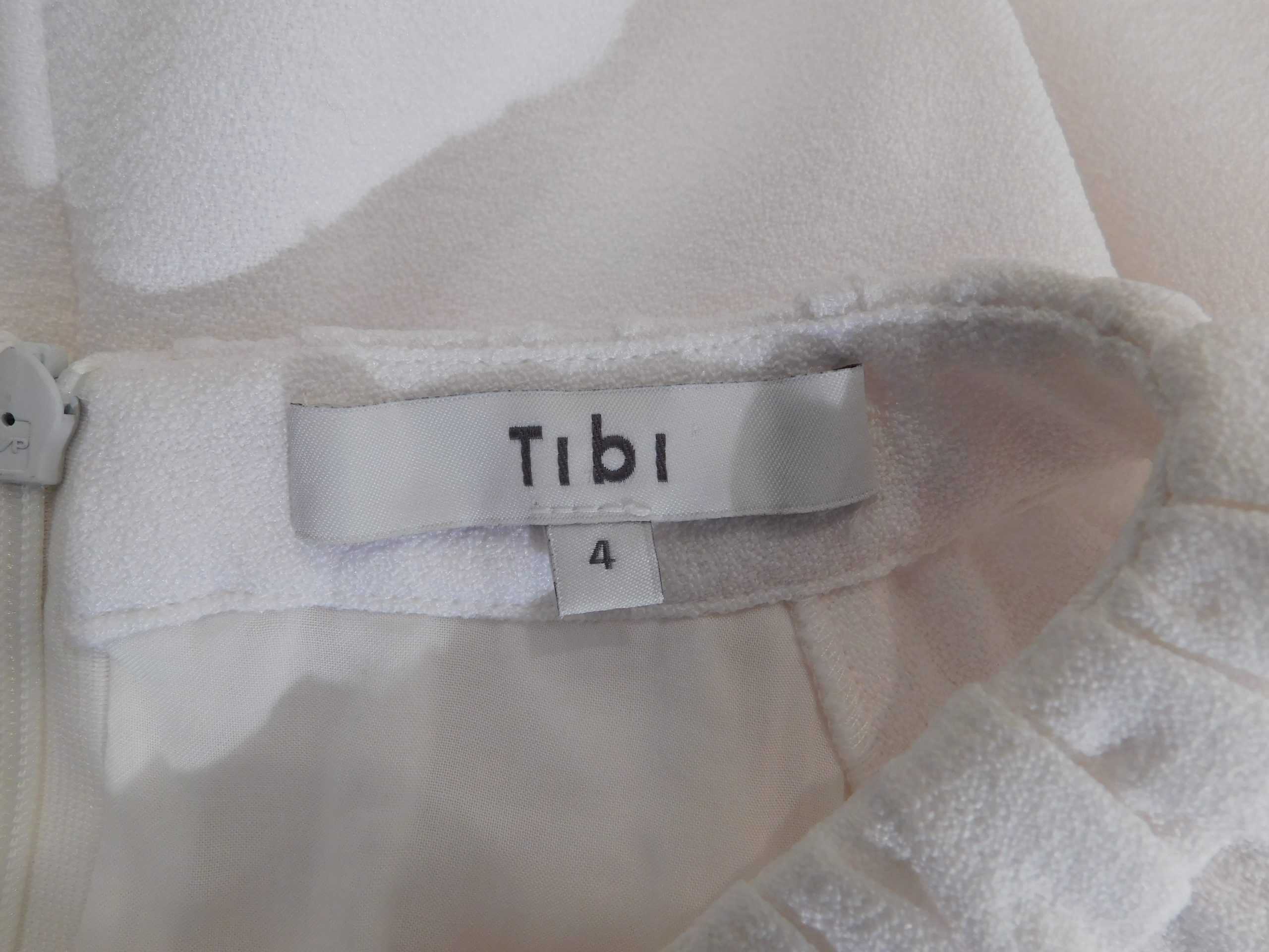 TIBI Women's White Crepe Short Sleeve Scoop Neck Dress Sz 4 ($495) - Image 7