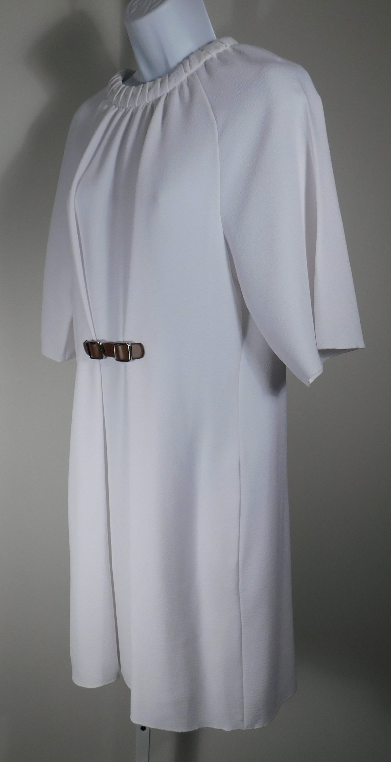 TIBI Women's White Crepe Short Sleeve Scoop Neck Dress Sz 4 ($495)