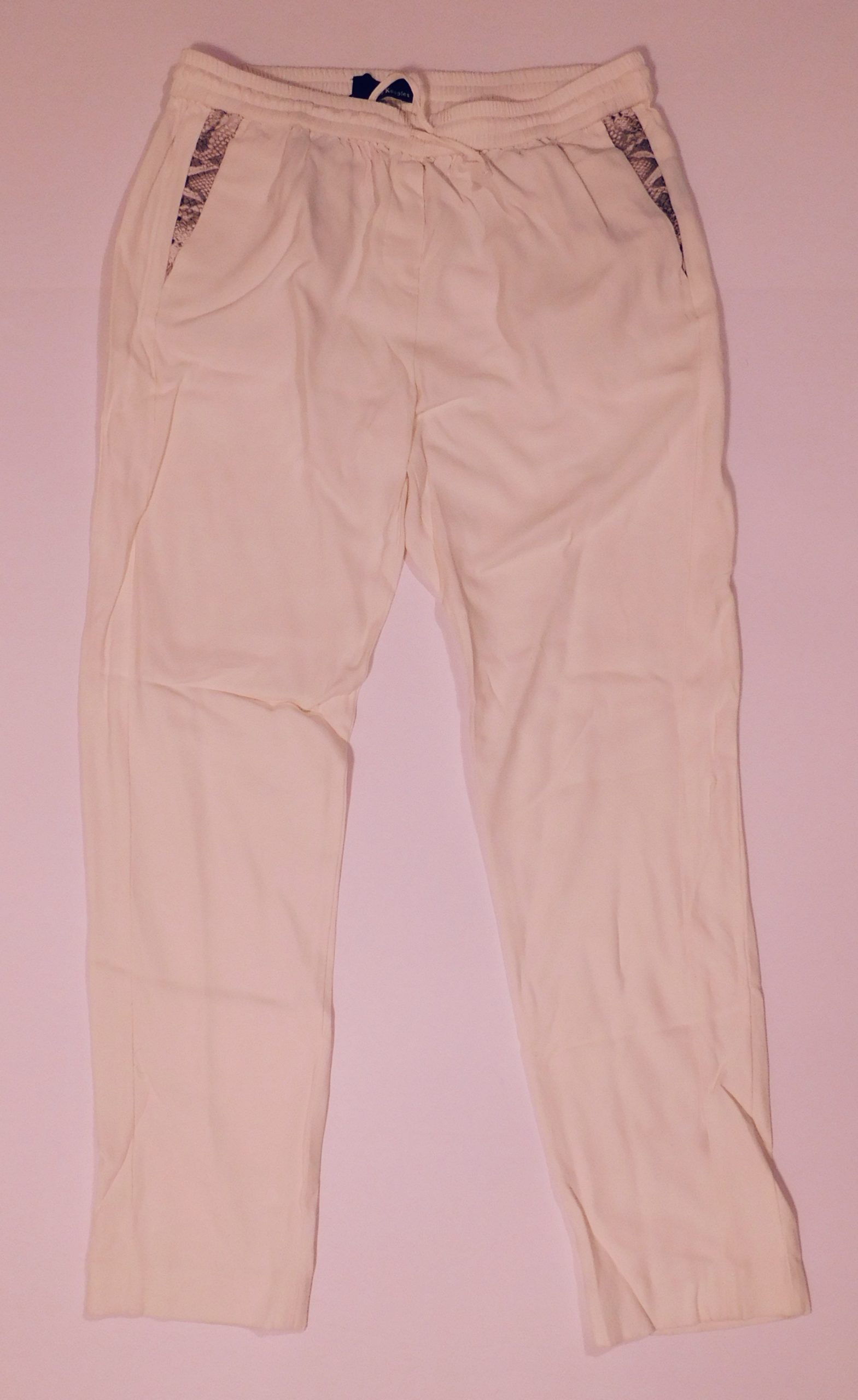 THE KOOPLES Women's Ivory Reptile Trim Pull On Pant Sz 38 - Image 2