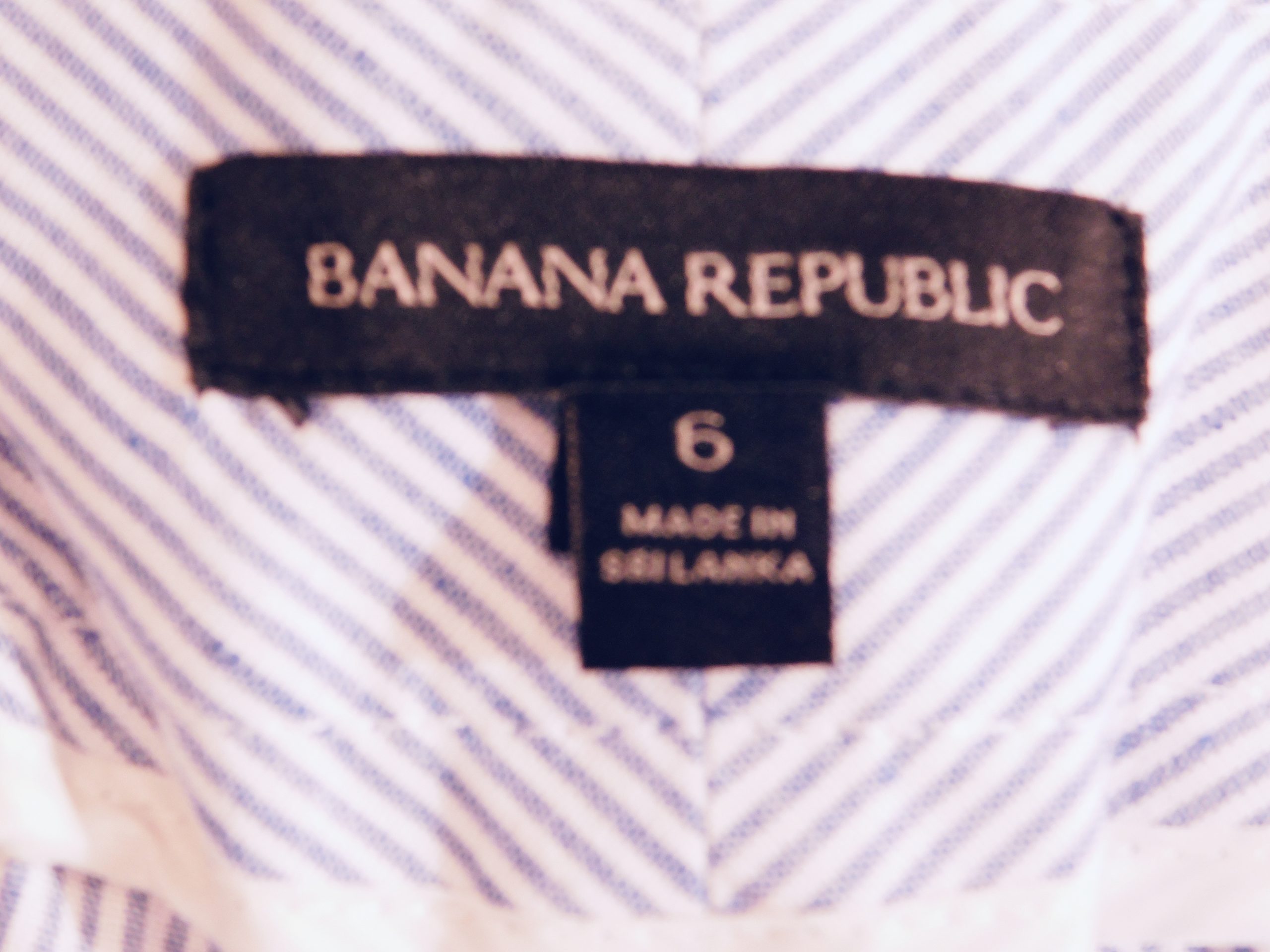 BANANA REPUBLIC Women's Blue & White Striped Cotton Linen Wide Leg Self Belt Pant Sz 6 - Image 6