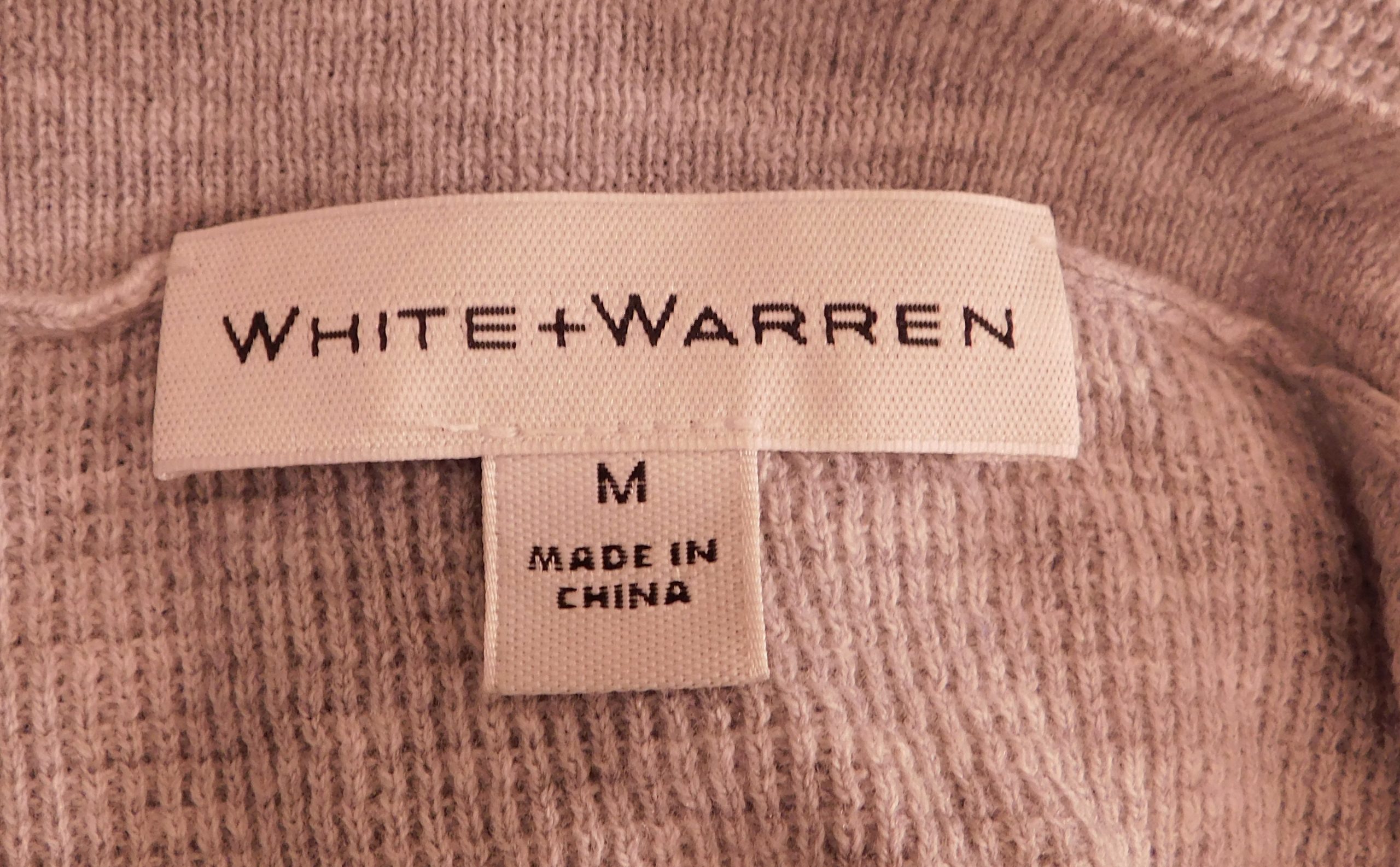 WHITE + WARREN Women's Gray Cotton Stretch Waffle Slim Stitch V-Neck Sweater Sz M ($176) - Image 6