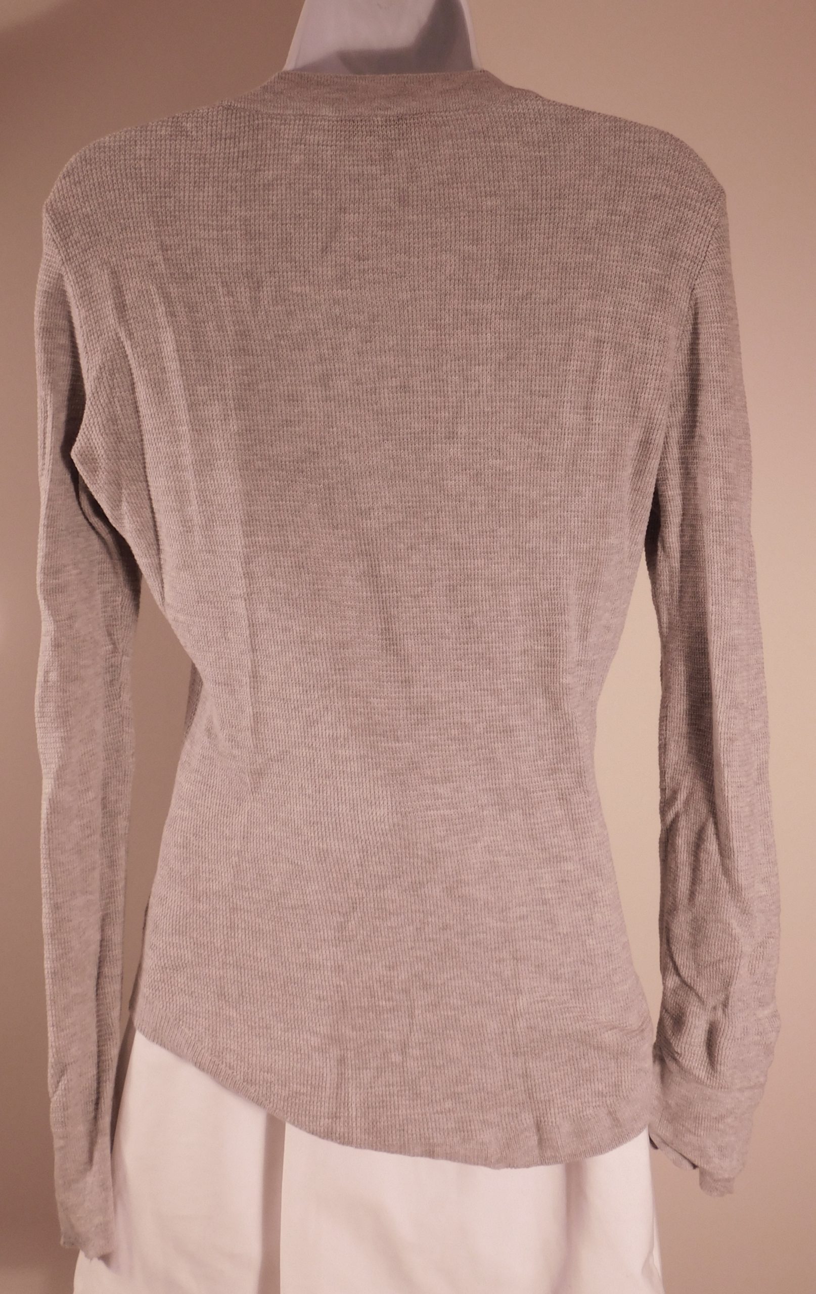 WHITE + WARREN Women's Gray Cotton Stretch Waffle Slim Stitch V-Neck Sweater Sz M ($176) - Image 5