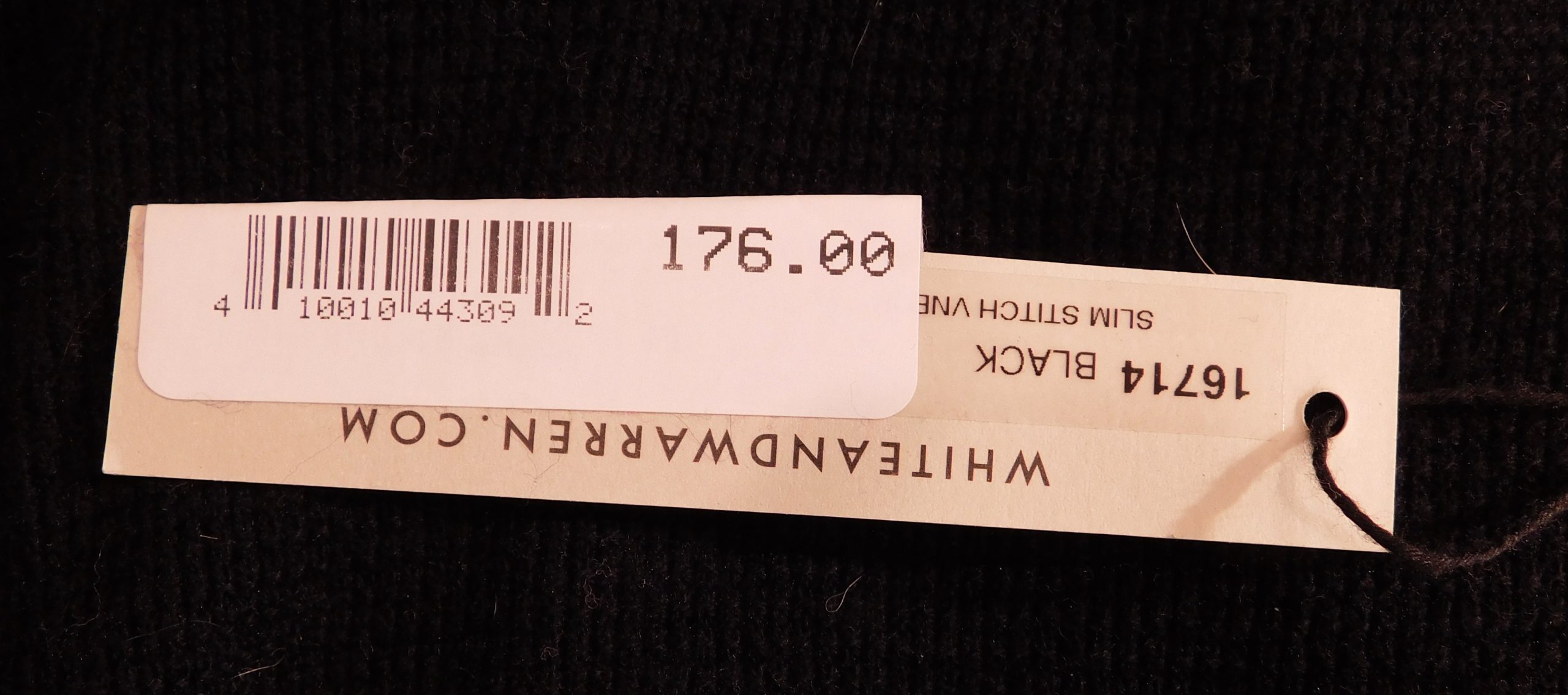 WHITE + WARREN NWT Women's Black Cotton Stretch Waffle Slim Stitch V-Neck Sweater Sz M ($176) - Image 7