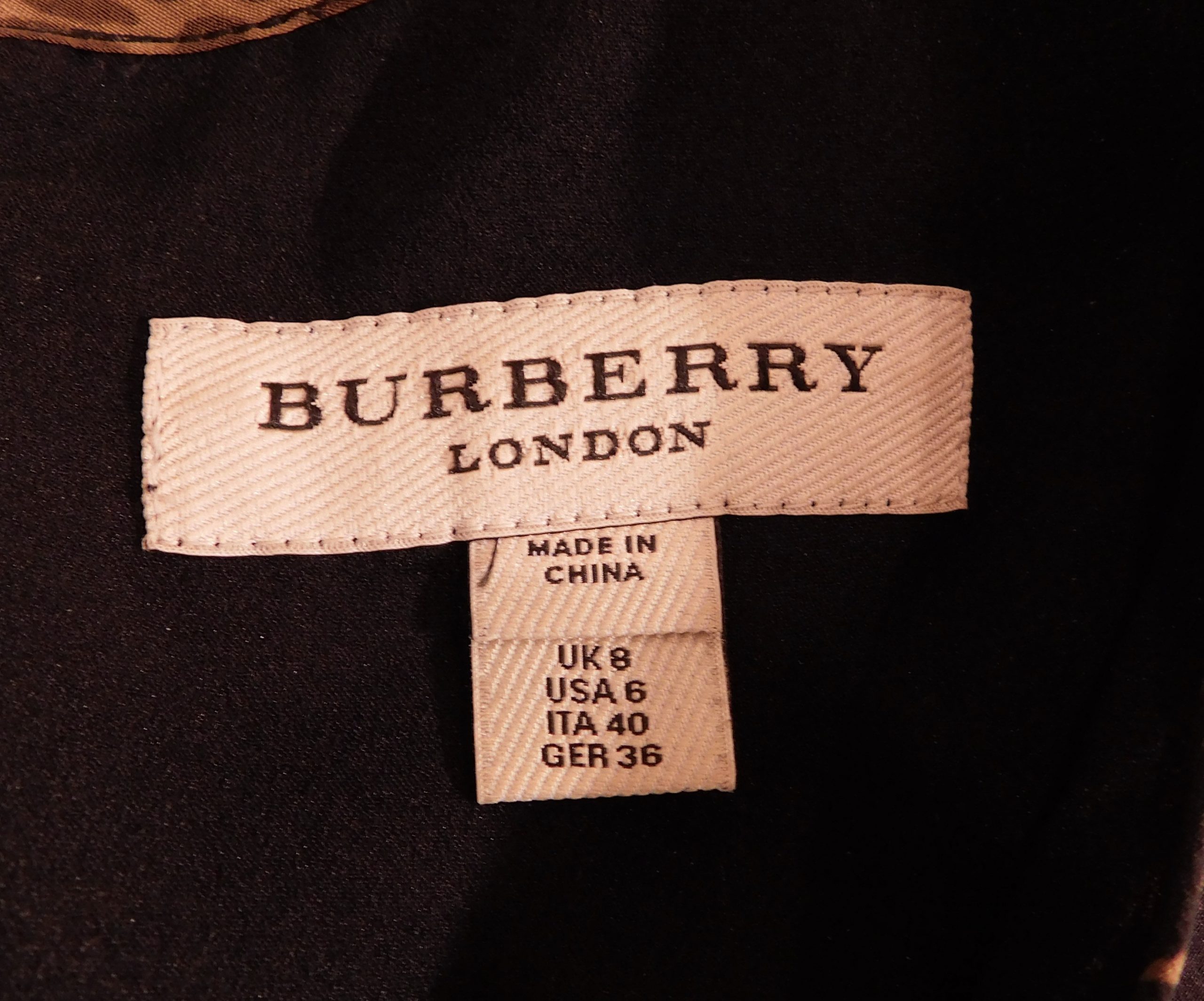 BURBERRY LONDON Women's Brown Black Silk Floral 3/4 Sleeve Shift Dress Sz 6 - Image 8