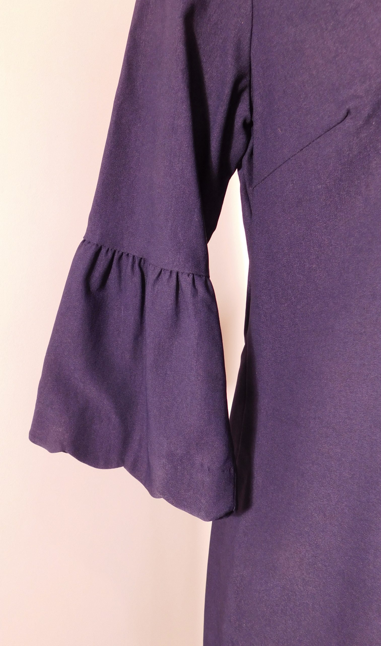 J MCLAUGHLIN Women's Midnight Blue 3/4 Sleeve Scoop Neck Scallop Hem Sheath Dress Sz 6 - Image 4
