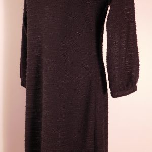 ELLIE KAI Women's Black Textured Knit V- Neck 3/4 SleeveShift Dress Sz 6