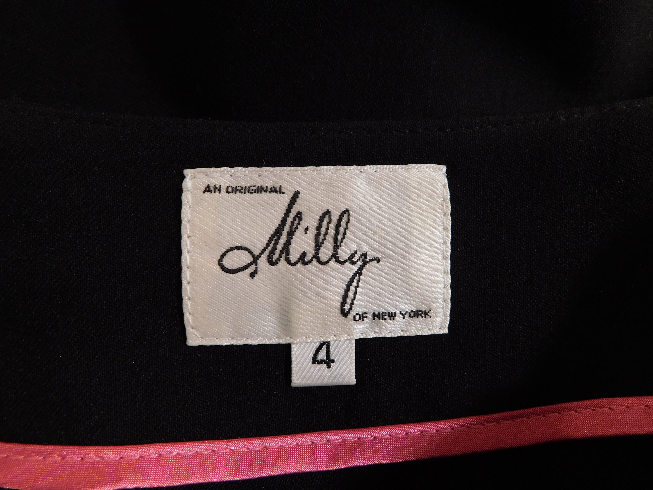 MILLY NEW YORK Women's Black Wool A-Line Flutter Skirt Sz 4 - Image 5