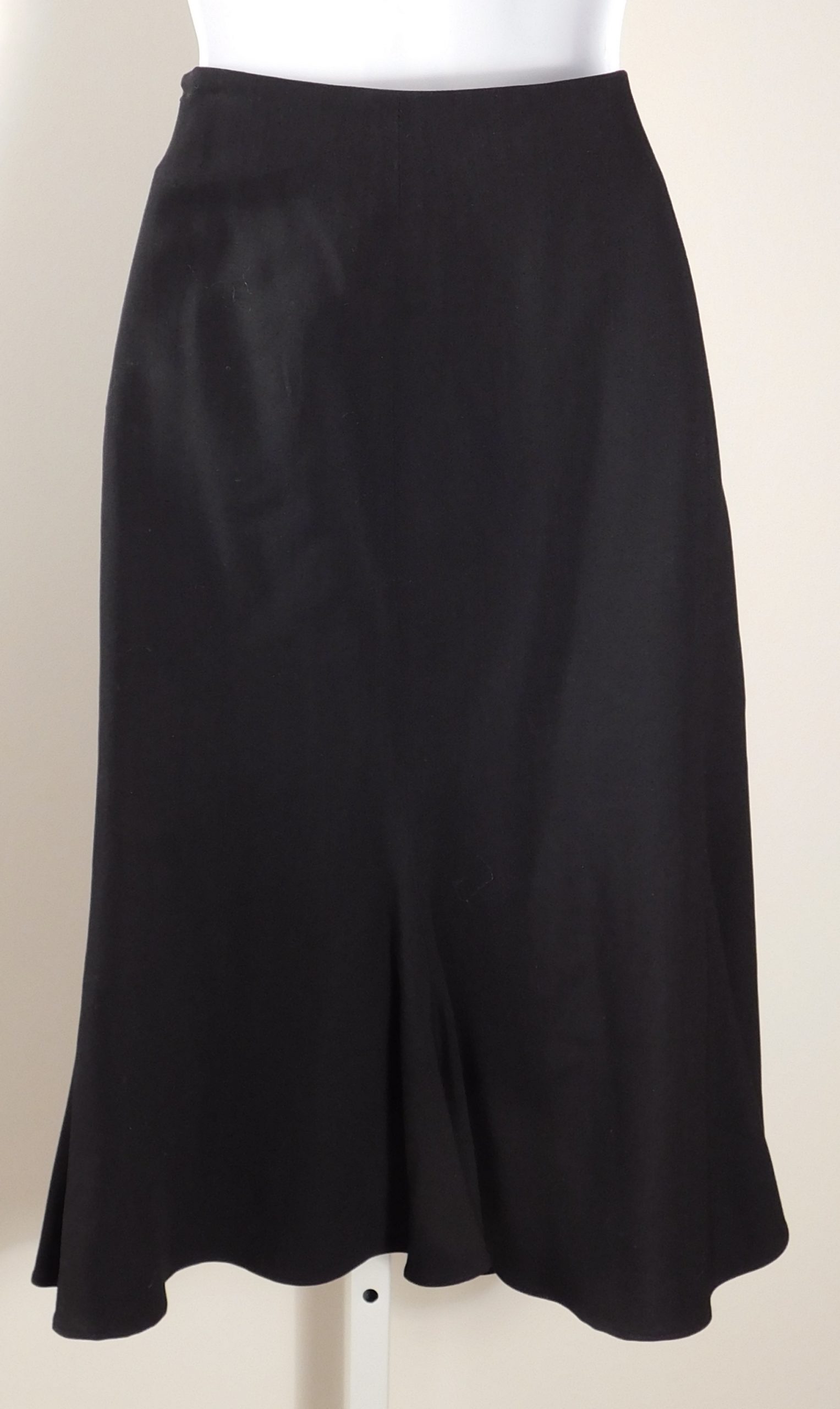 MILLY NEW YORK Women's Black Wool A-Line Flutter Skirt Sz 4 - Image 4