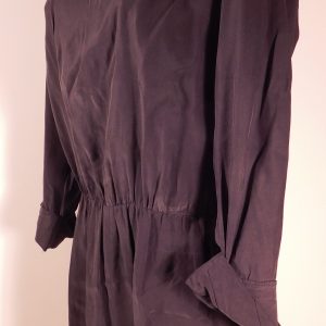 CLUB MONACO Women's Black Silk 3/4 Rolled Exposed Back Zip Romper Shorts Sz 4