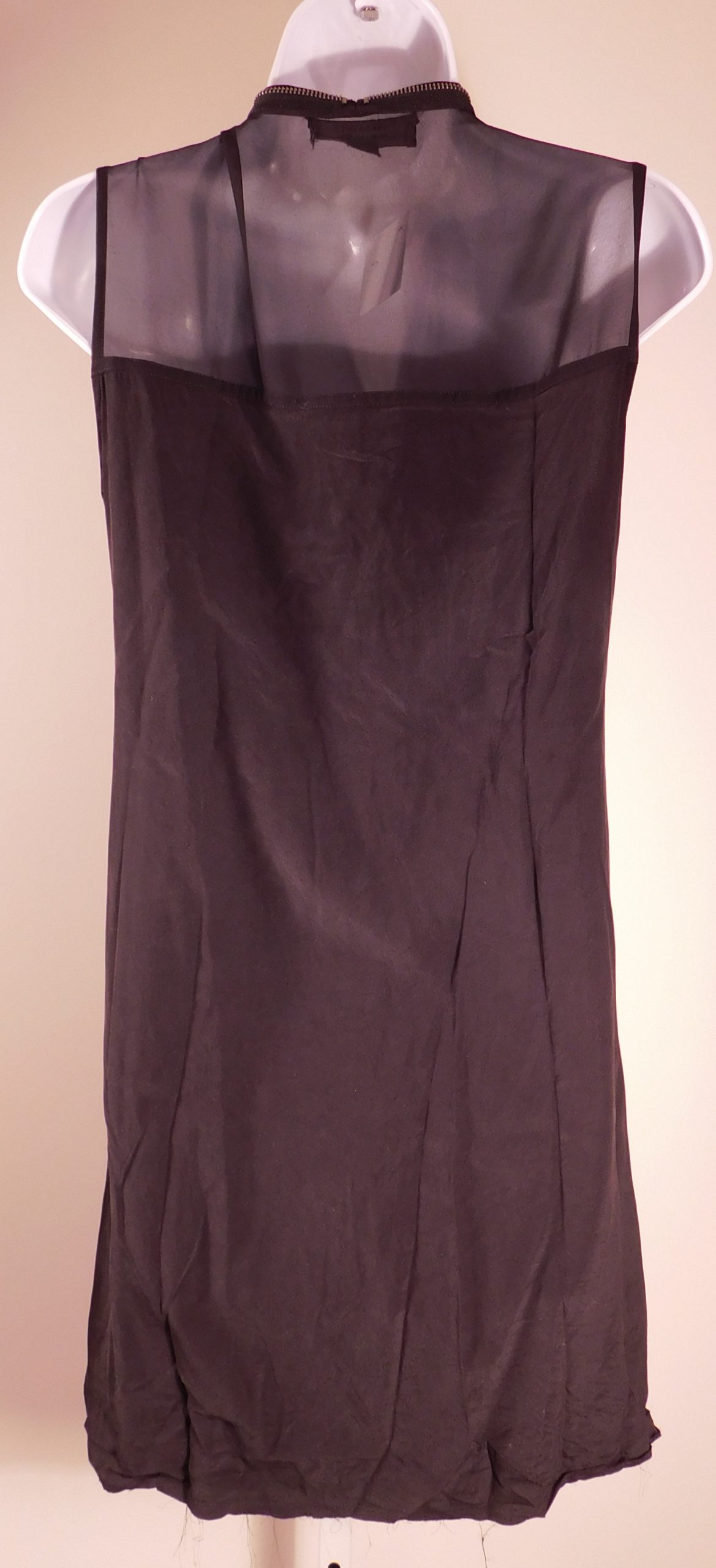 AllSAINTS Women's Black Silk V-Neck Sleeveless Zipper Dress Sz 6 ($305) - Image 5