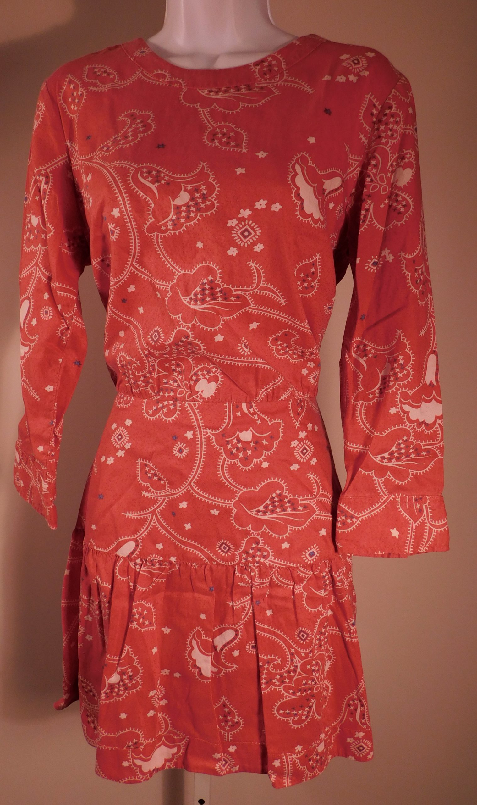 CURRENT/ELLIOTT Women's Red Floral Long Sleeve Open Back Dress Sz 2 - Image 4