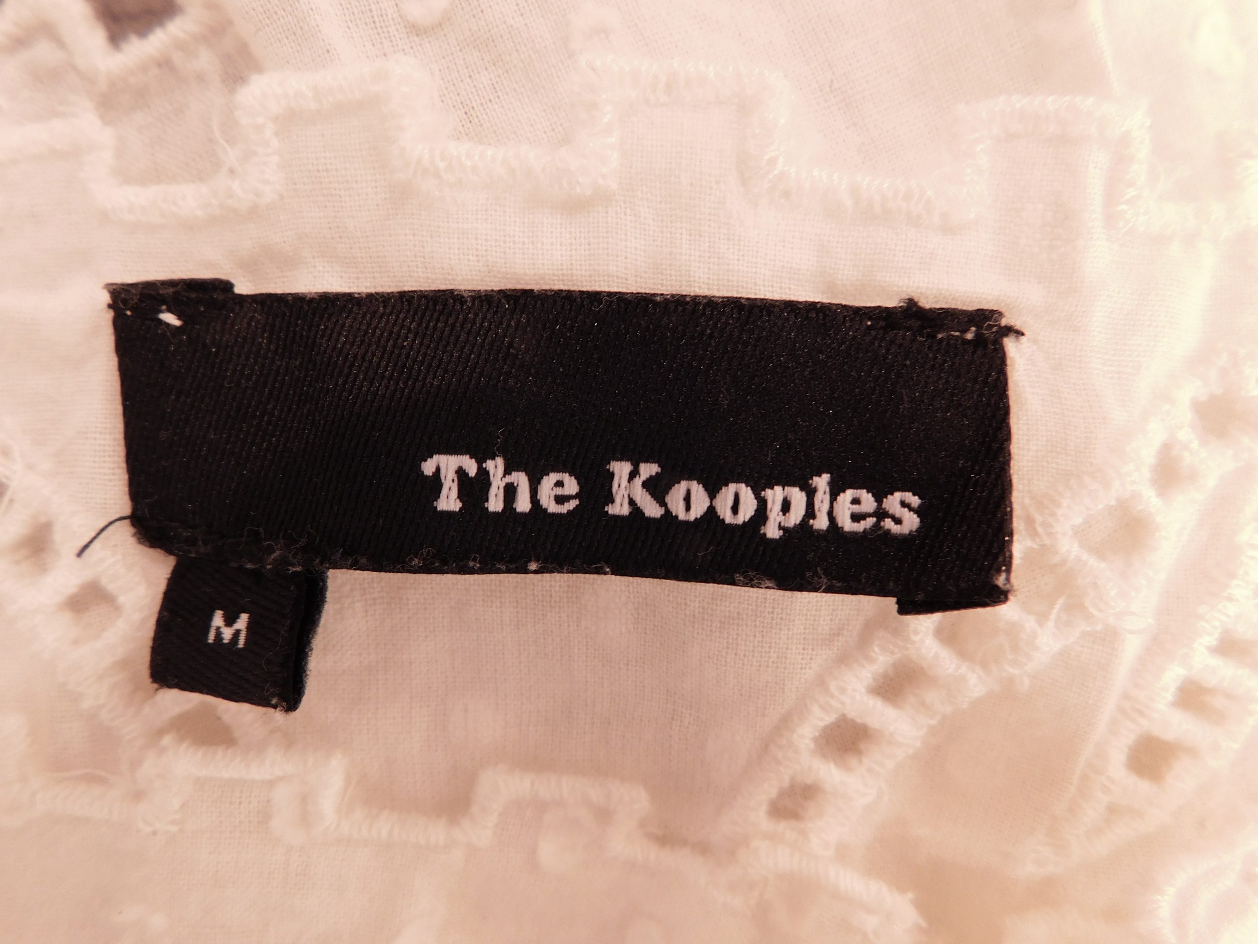THE KOOPLES Women's Ivory Cotton Dobby Broderie Anglaise Embroidered Tank Top Blouse Sz M - Image 6
