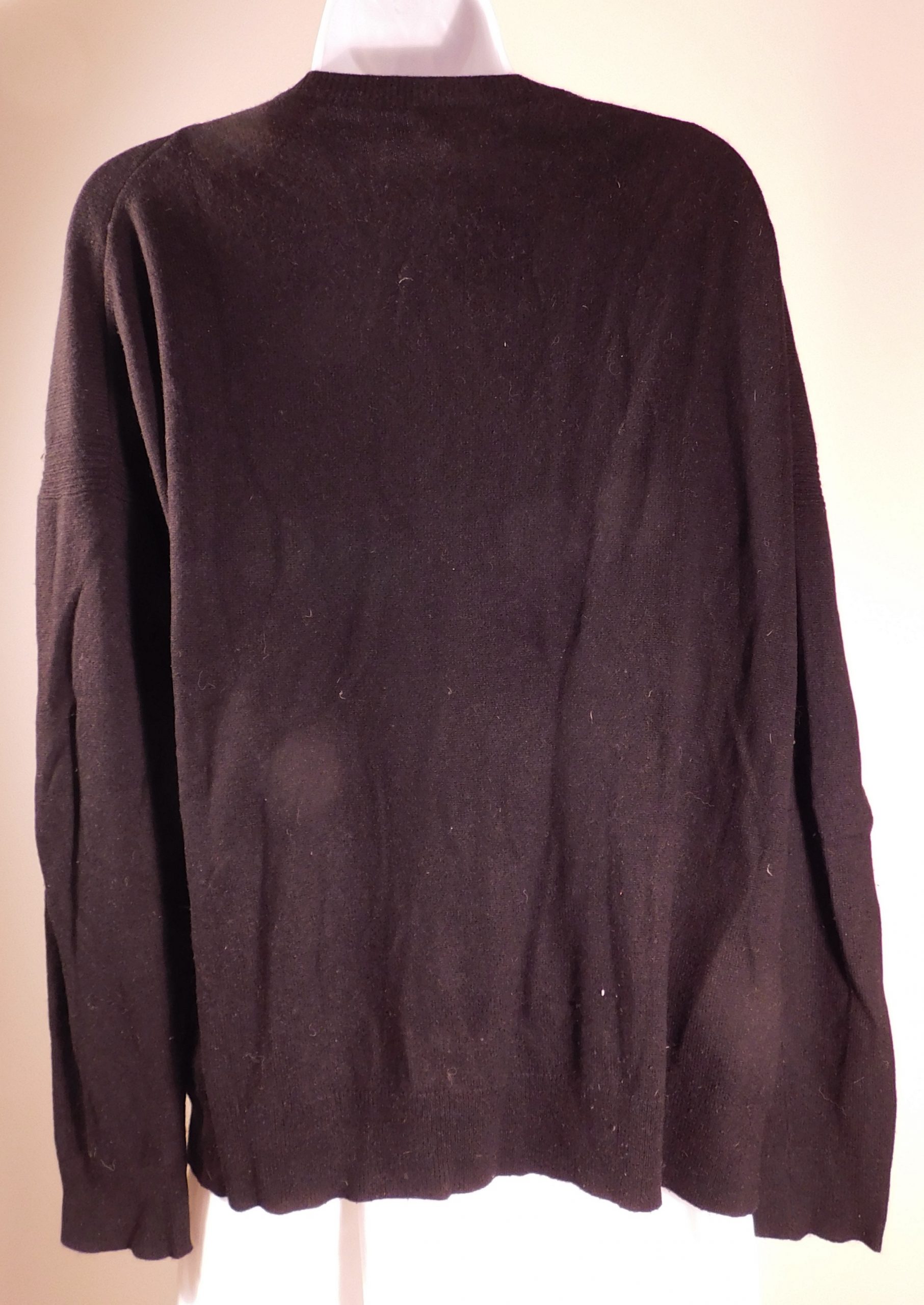 J CREW COLLECTION ITALIAN CASHMERE Women's Black V-Neck Boxy Sweater Sz L ($198) - Image 5