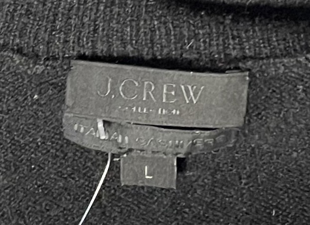 J CREW COLLECTION ITALIAN CASHMERE Women's Black V-Neck Boxy Sweater Sz L ($198) - Image 6