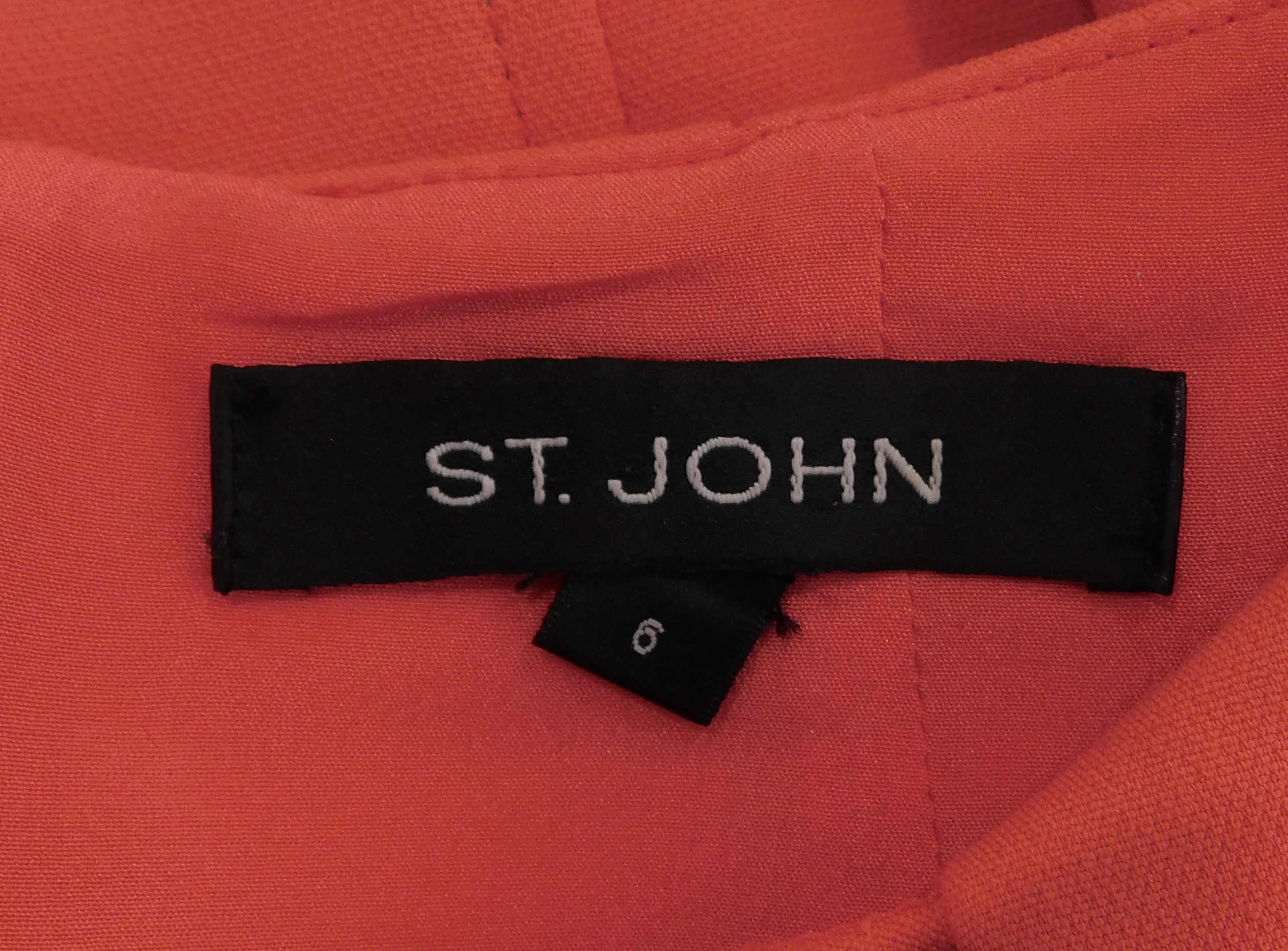 ST JOHN Women's Poppy Red Sleeveless Sheath Dress Sz 6 ($1295) - Image 7