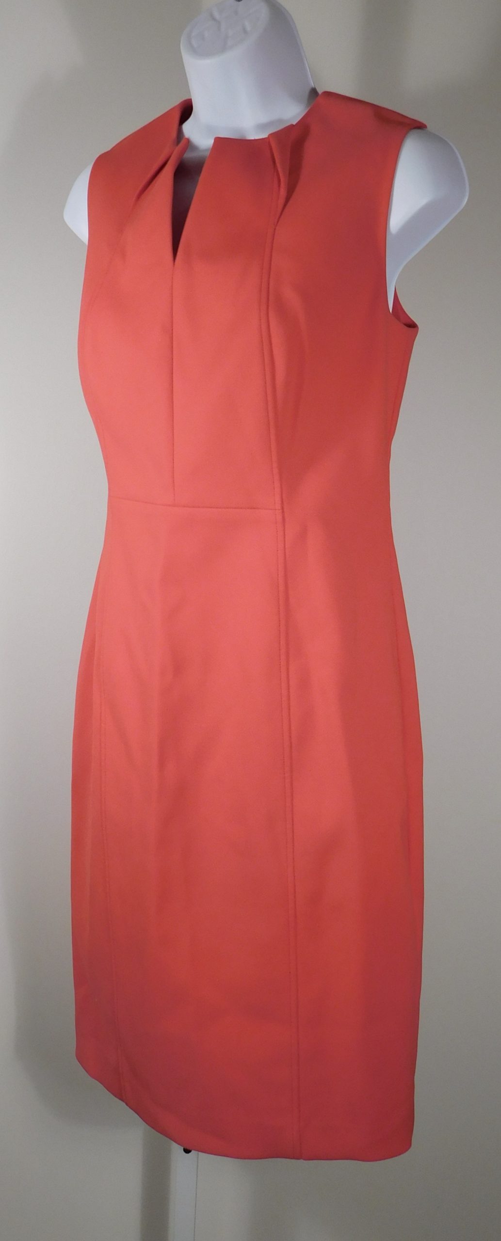 ST JOHN Women's Poppy Red Sleeveless Sheath Dress Sz 6 ($1295)