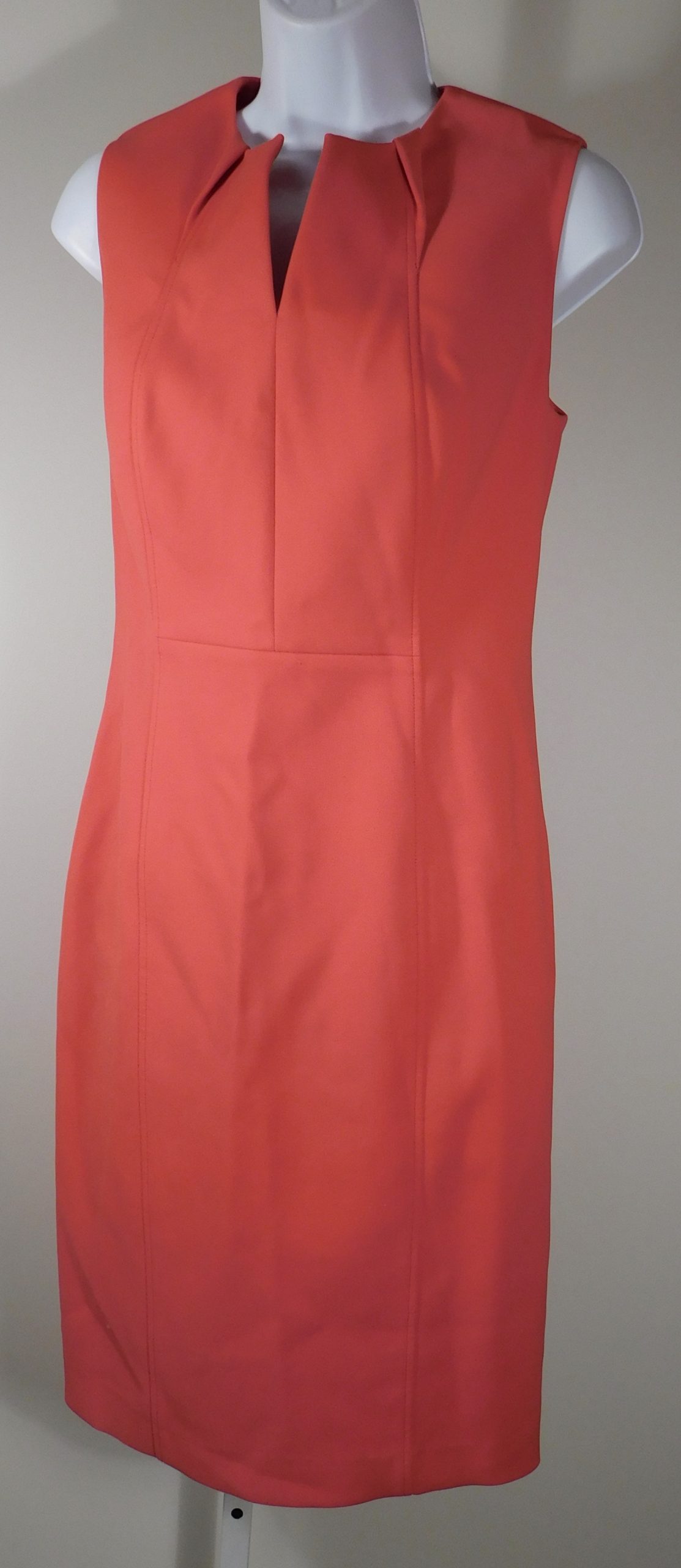 ST JOHN Women's Poppy Red Sleeveless Sheath Dress Sz 6 ($1295) - Image 4