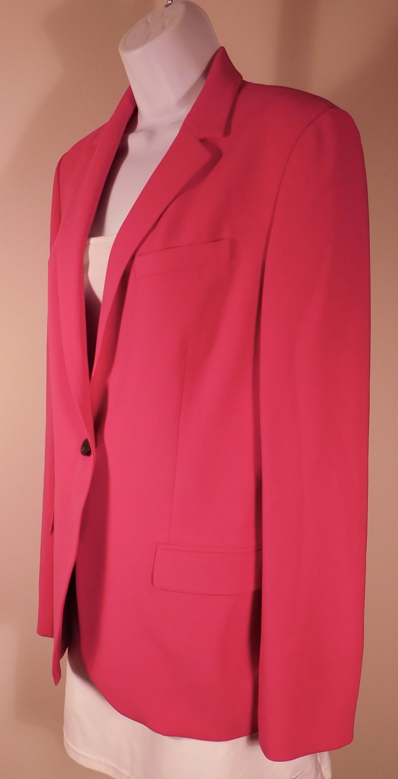 THEORY Women's Fuchsia Pink Admiral Crepe Staple Blazer Sz 6 ($495)