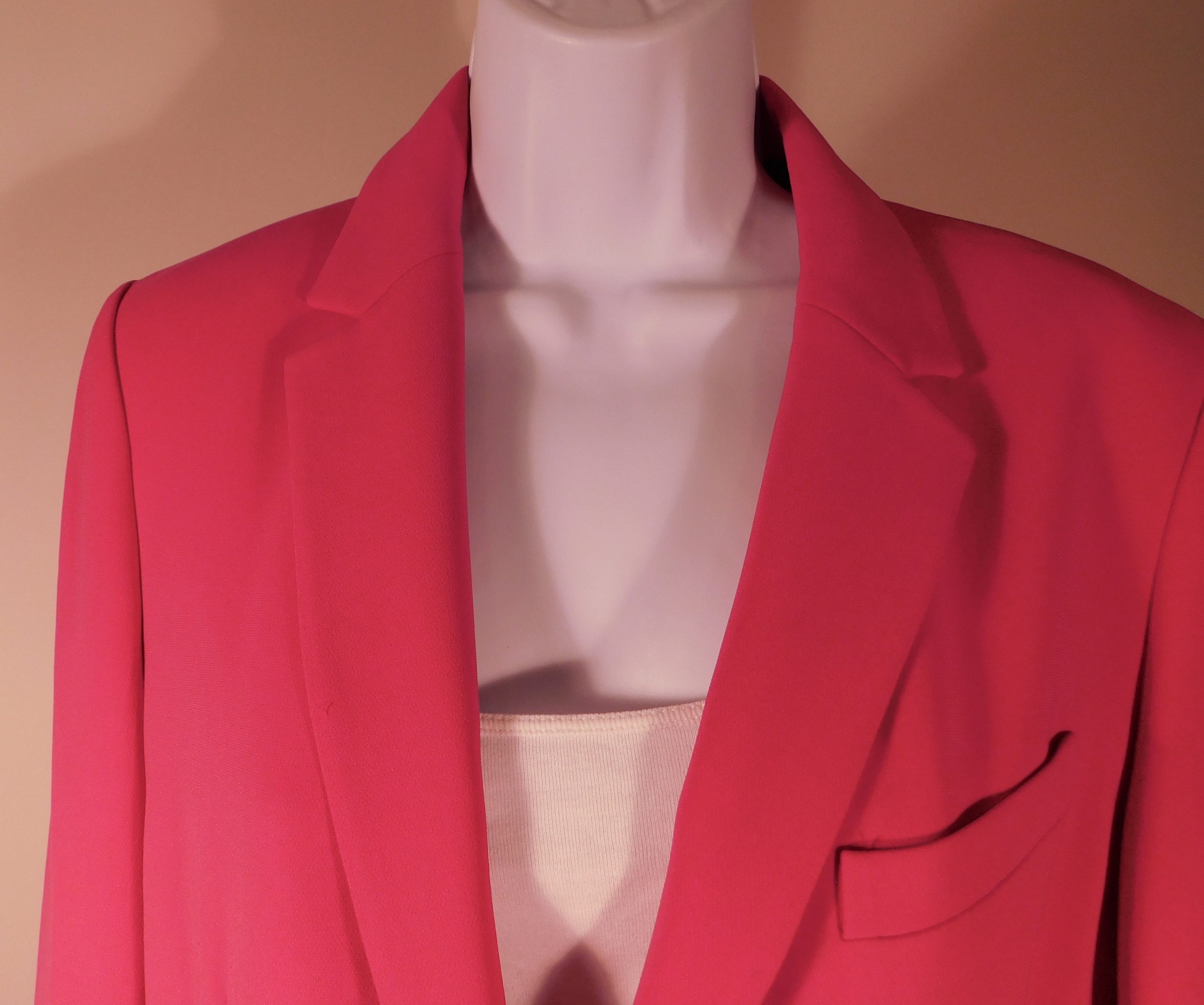 THEORY Women's Fuchsia Pink Admiral Crepe Staple Blazer Sz 6 ($495) - Image 5