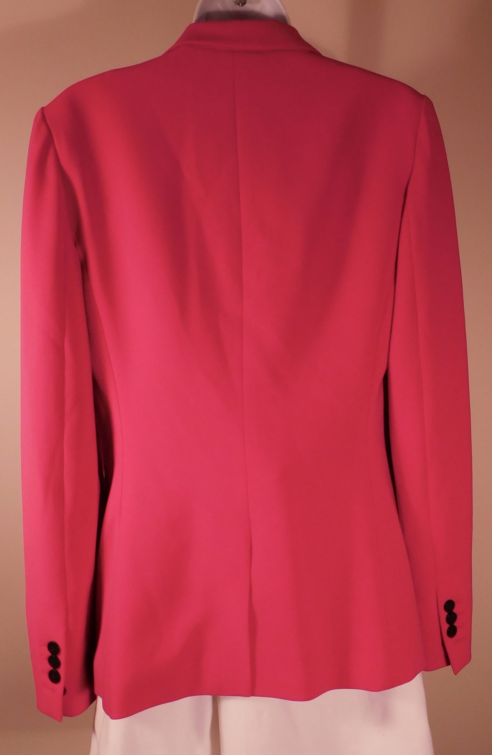 THEORY Women's Fuchsia Pink Admiral Crepe Staple Blazer Sz 6 ($495) - Image 6