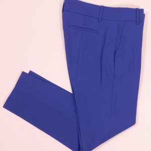 J CREW TOLLENGO 1900 Women's Blue Italian Stretch Wool Flat Front Cropped Pant Sz 2