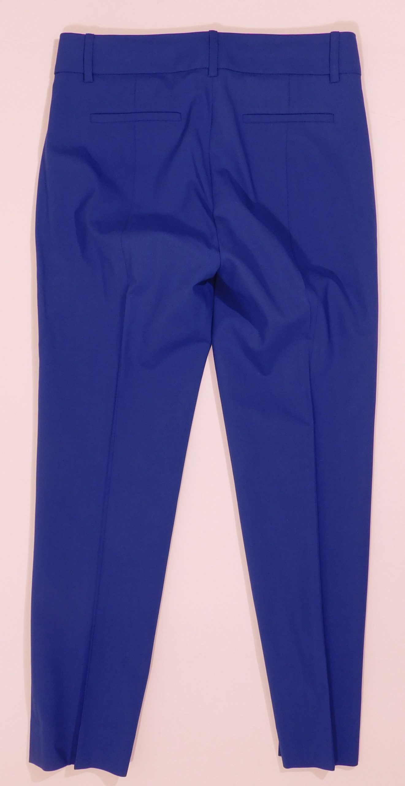 J CREW TOLLENGO 1900 Women's Blue Italian Stretch Wool Flat Front Cropped Pant Sz 2 - Image 5