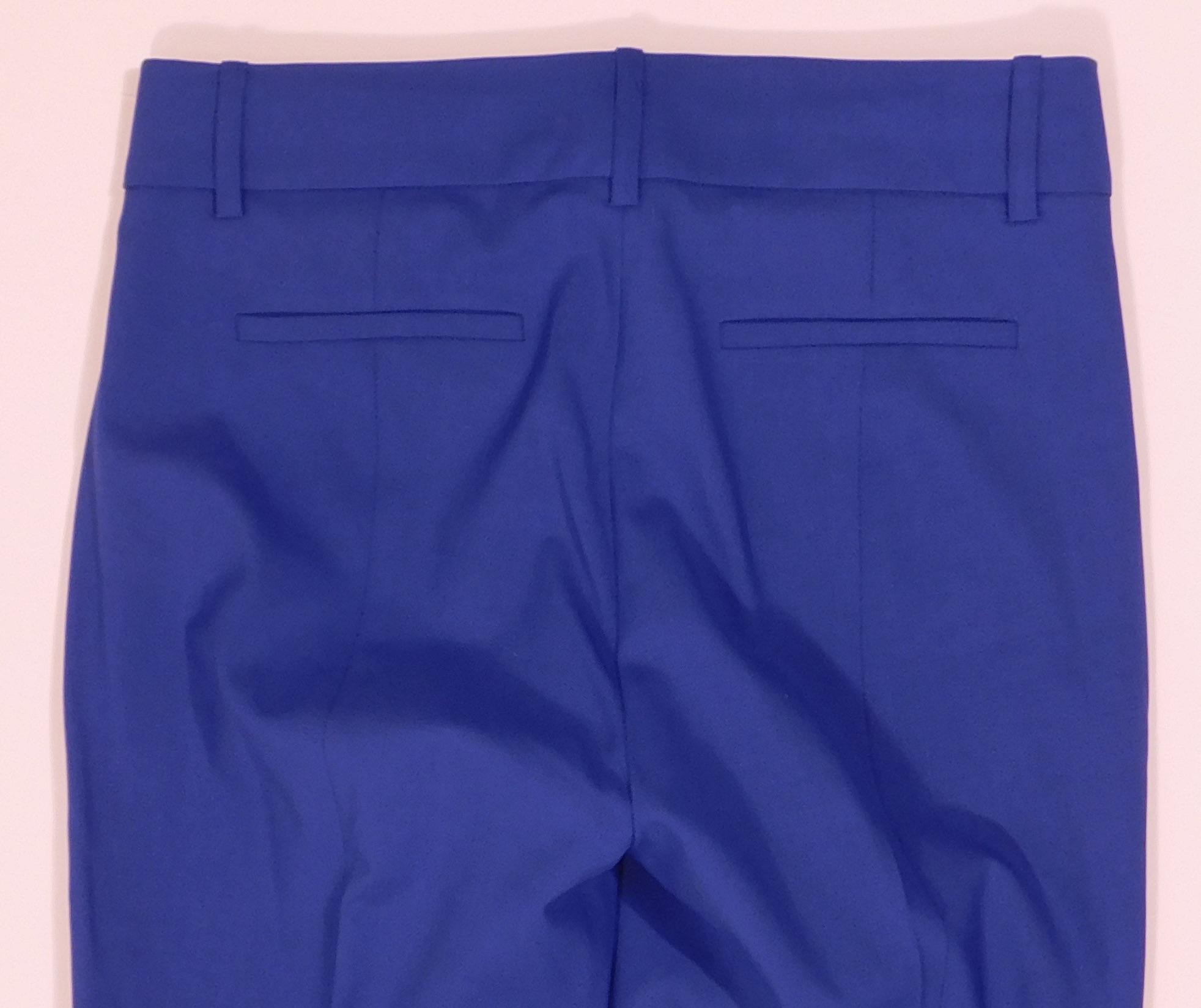 J CREW TOLLENGO 1900 Women's Blue Italian Stretch Wool Flat Front Cropped Pant Sz 2 - Image 6