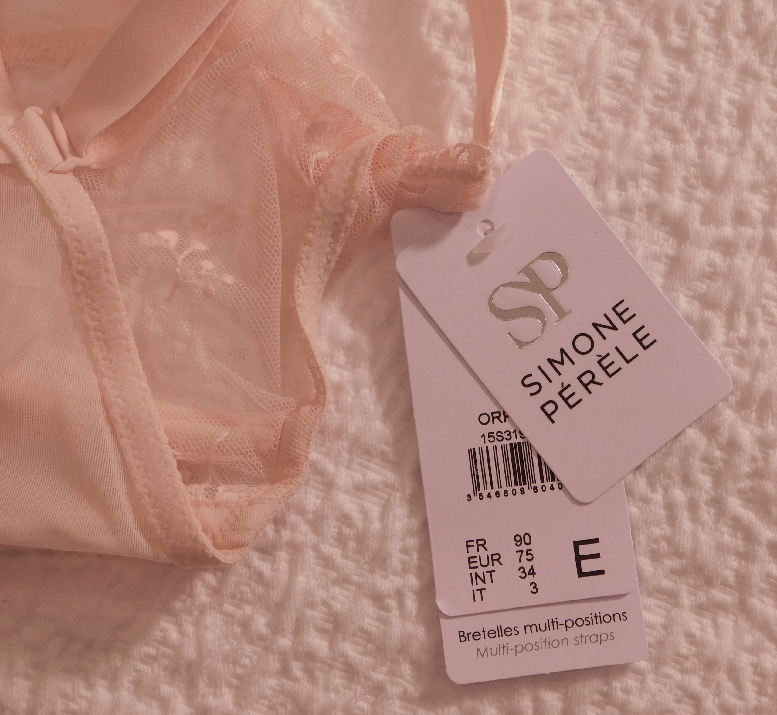 SIMONE PERELE NWT Women's Petal Powder Pink Lace Orphee Sheer Plunge Underwire Multi Position Strap Bra Sz 34E ($120) - Image 7